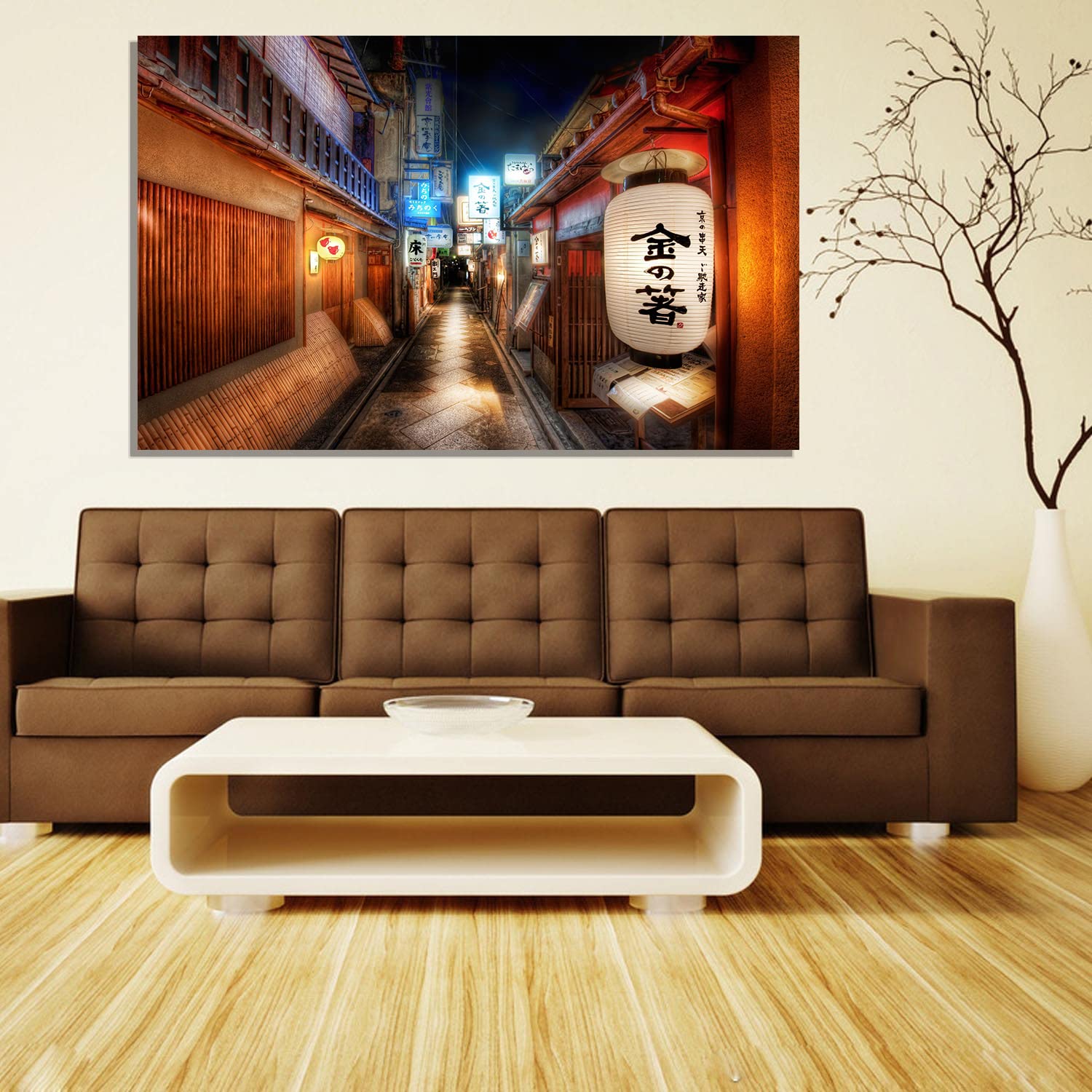 Japanese Restaurant Canvas Art - Framed Wall Painting Decor for Home, Office, Bedroom - Ready to Hang - Perfect for Asian-Themed Dining Rooms & Modern Interior Design