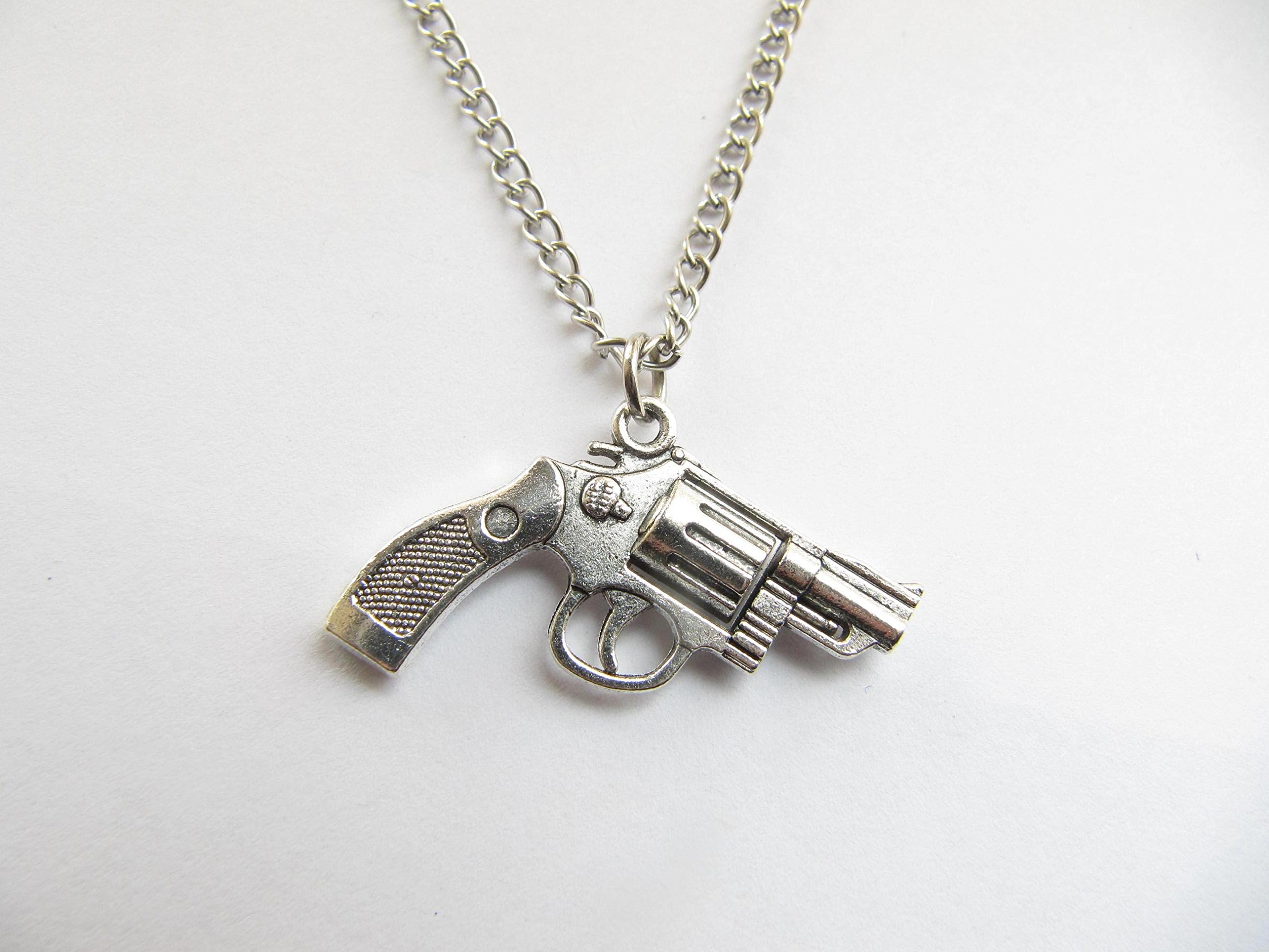 Personalized Gun Charm Necklace - Custom Initial Weapon Pendant for Men & Women | Unique Gun Jewelry for Military Enthusiasts & Gun Lovers