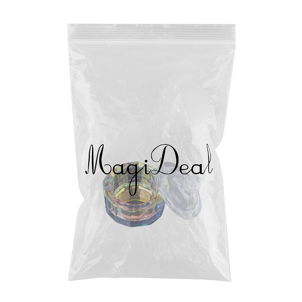 GAH 12-Sided Dappen Dish Glass Bowl with Lid for Nail Art – Perfect for Acrylic, Gel, and Dip Powder Applications