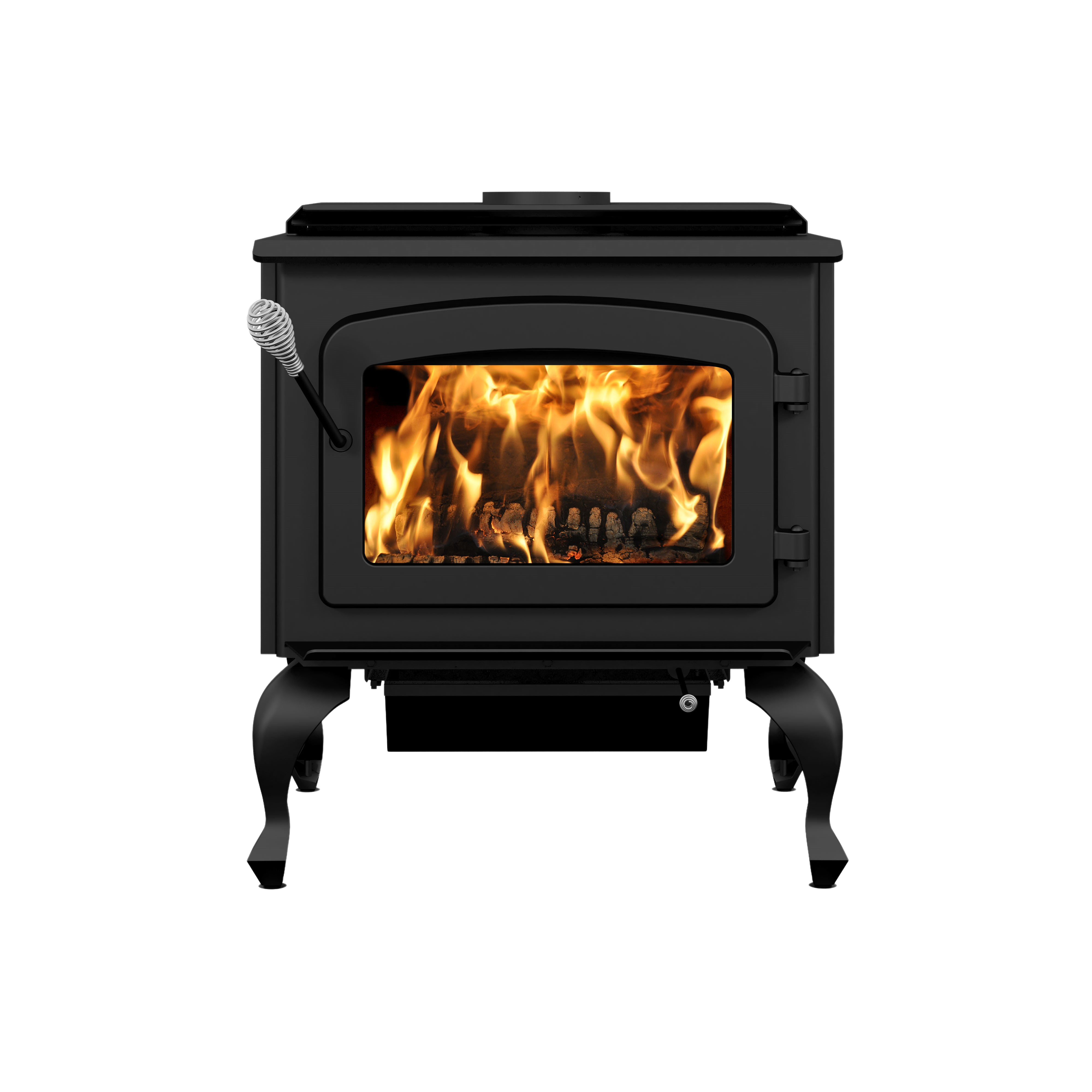 Drolet Escape 1800 EPA Certified Wood Stove - 2,100 Sq. Ft. Heating Capacity with Black Door & Legs - Perfect for Cabins, Homes & Outdoor Living Spaces
