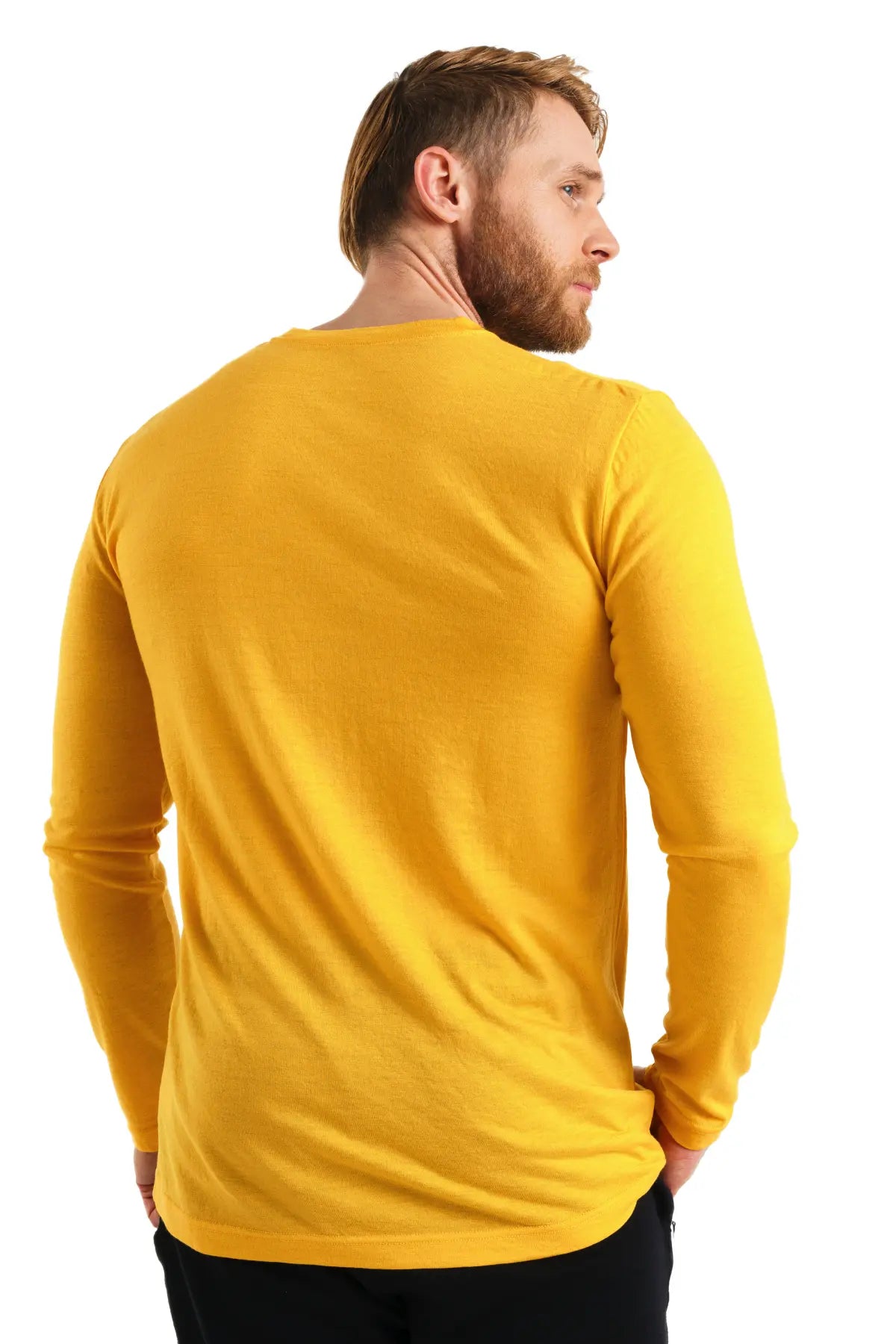 Premium Men's Merino Wool Long Sleeve Shirt - 165 GSM for Warmth & Comfort - Ideal for Hiking, Travel & Winter Layering