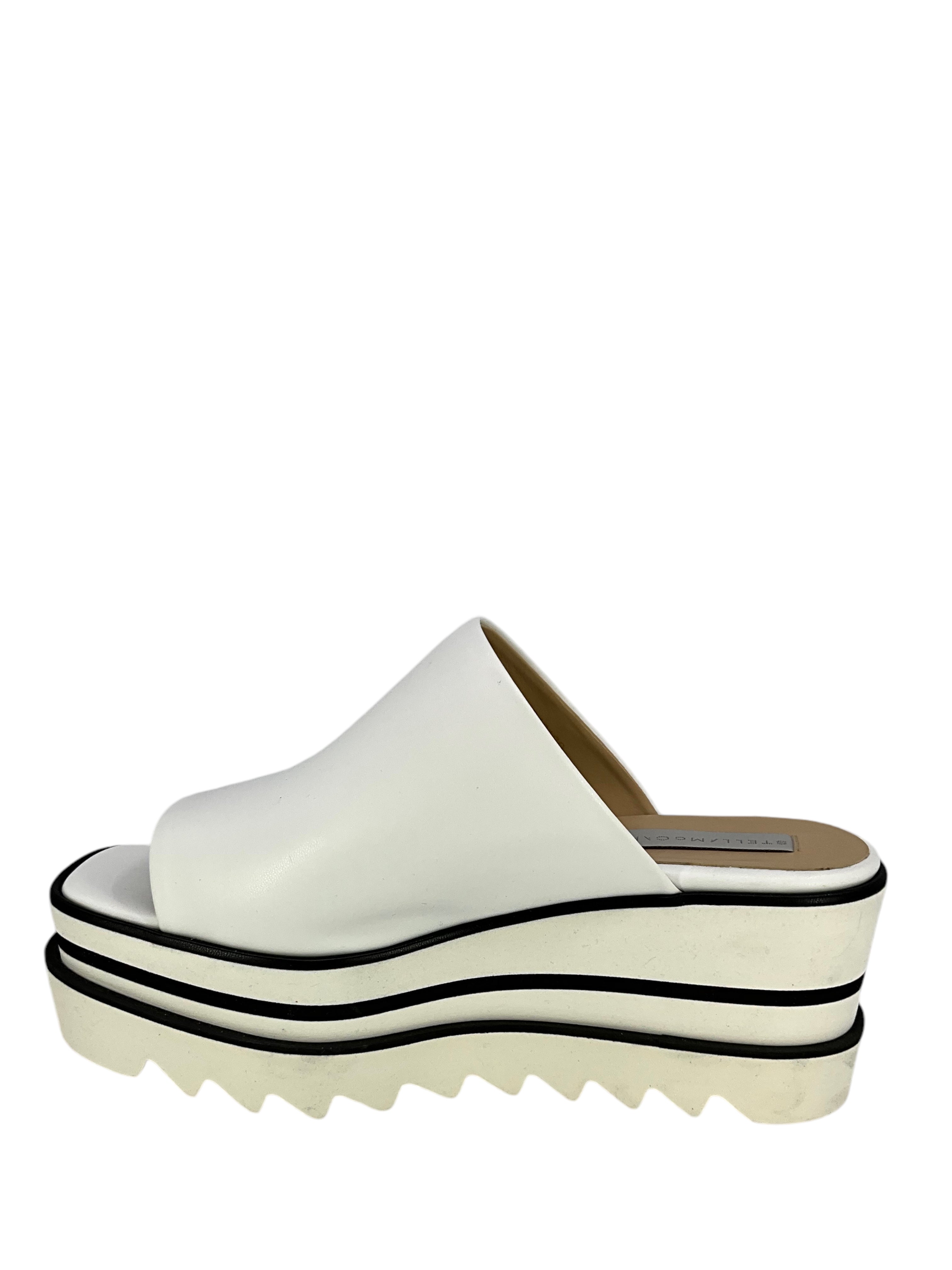 Stella McCartney Women's Elyse Logo Printed Platform Sandals - Size 7 US | Fashion Sneaker Style Comfortable Summer Shoes for Casual Wear & Street Style Outfits