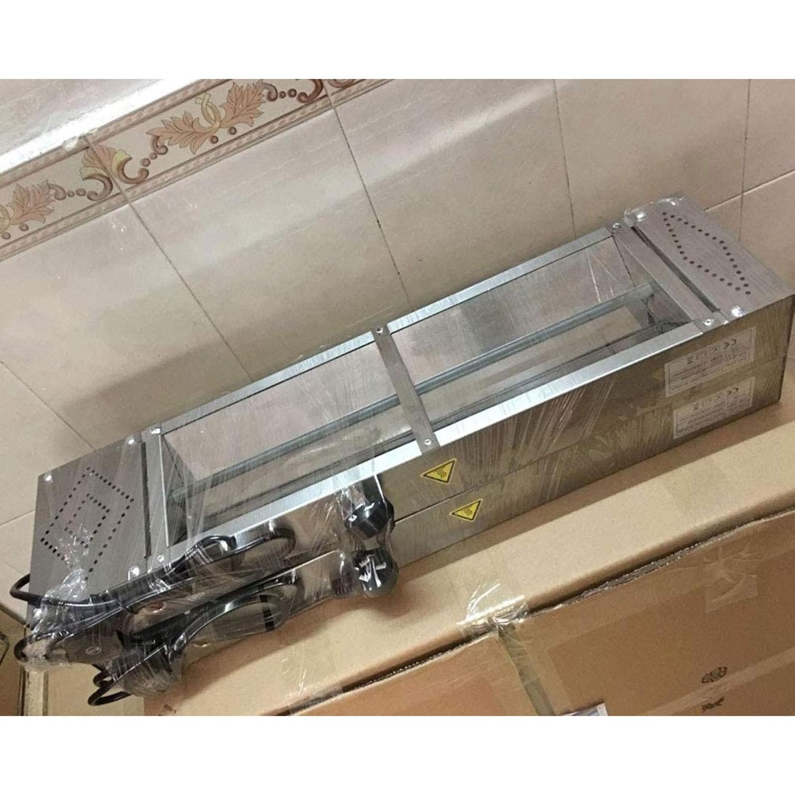 Stainless Steel Adjustable Food Heat Lamp for Kitchen & Buffet - 30-85°C Hanging Food Warmer with 120x15x6.5cm Size - Perfect for Restaurants, Catering & Food Display