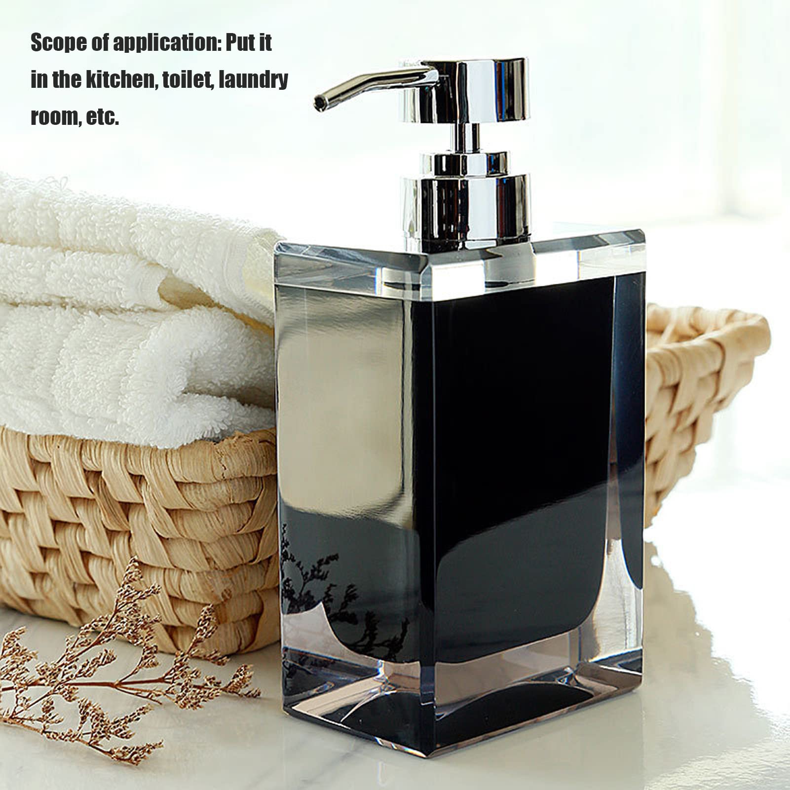 Premium Foaming Soap Dispenser Pump - Black Press Design for Kitchen, Bathroom & Laundry | Easy One-Hand Operation | Modern Minimalist Style | Ideal for Liquid Soap, Lotion & Dish Detergent | Home & Office Use
