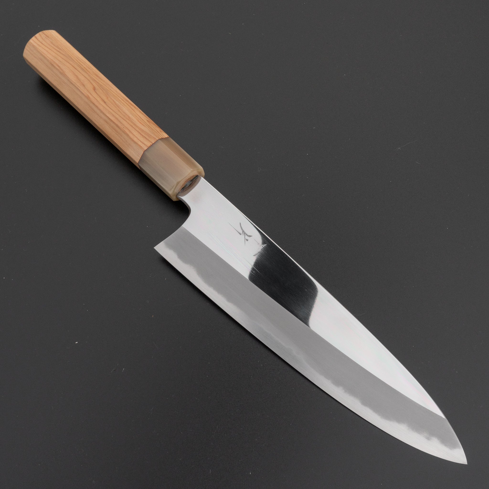 Hitohira Togashi White #1 Gyuto 210mm Japanese Chef Knife - Yakusugi Cedar Handle, Mirror Polished - Perfect for Sushi, Meat Slicing & Professional Kitchen Use