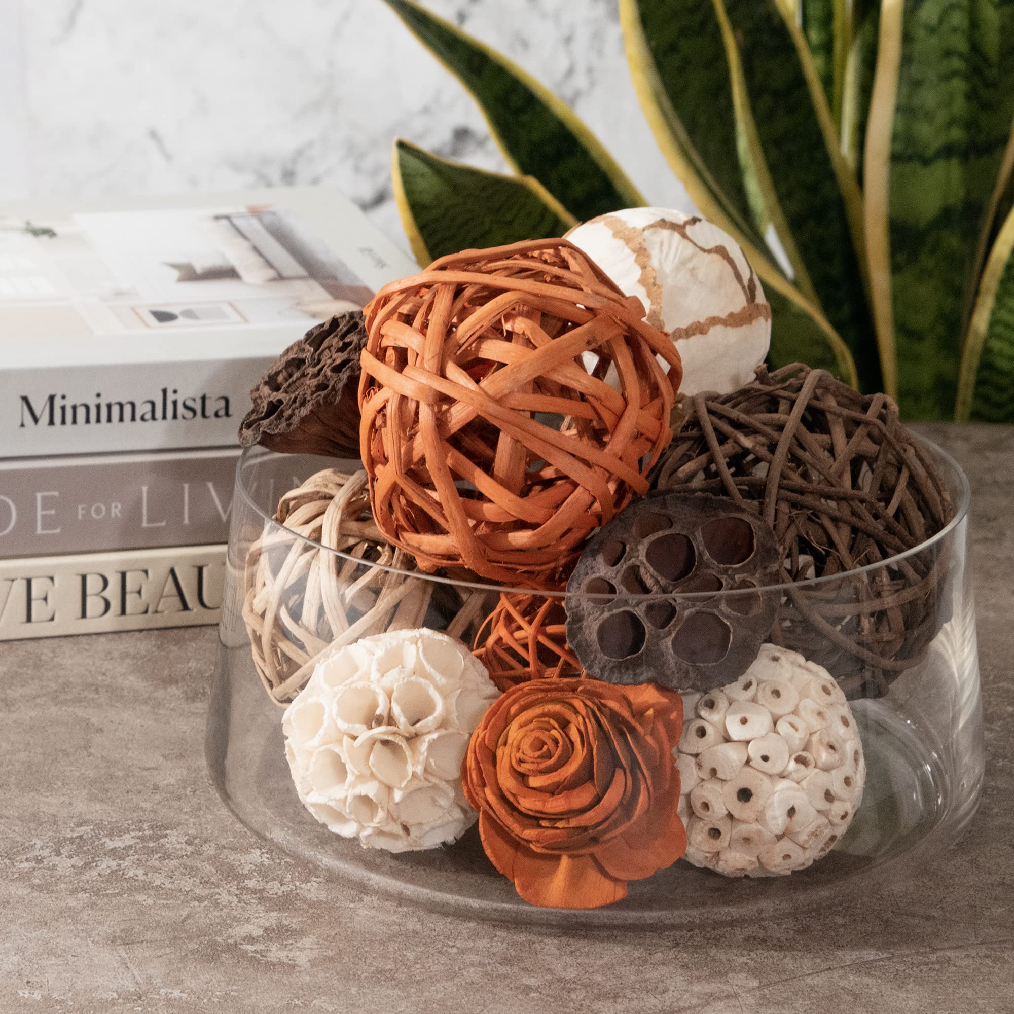ANDALUCA Large Decorative Vase Filler Balls - 200pcs Sunset Orange Glass Orbs for Centerpieces, Wedding Decor, Tabletop Displays, Home & Event Styling