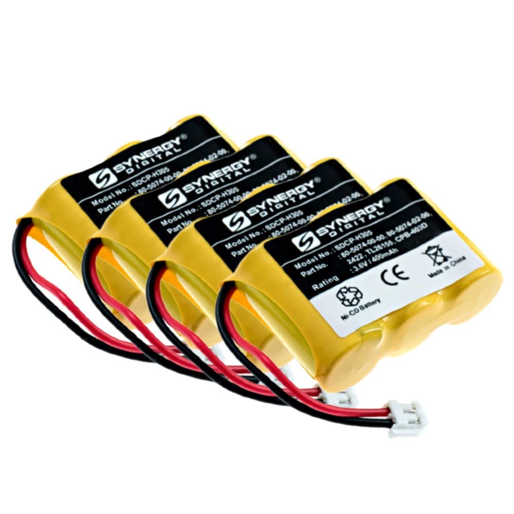 Energizer P3303 Cordless Phone Battery Combo Pack - 4 x SDCP-H305 Rechargeable Batteries for Home & Office Phones - Long Lasting Power for Uniden, Panasonic, AT&T & More Cordless Phones