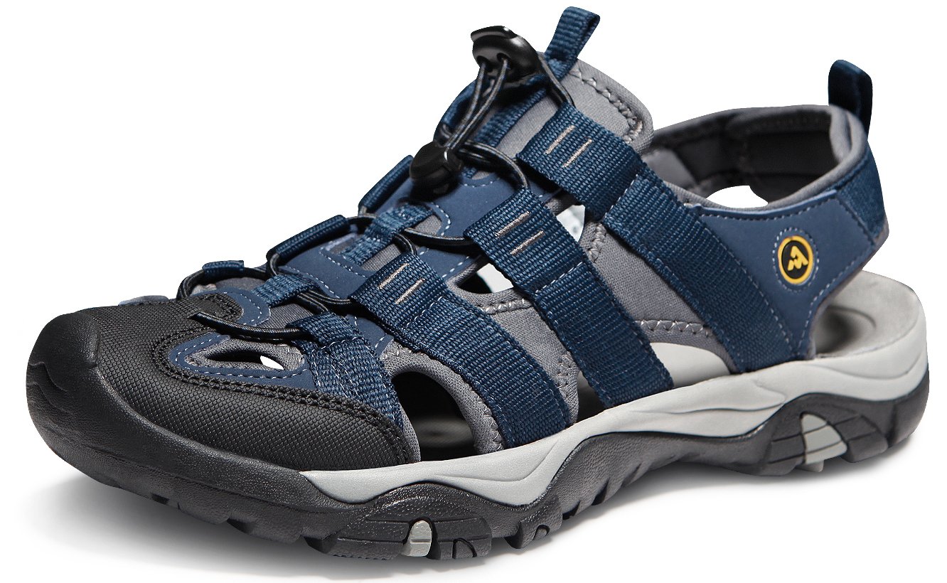 Atika Men's Outdoor Hiking Sandals - Closed Toe Athletic Sport Sandals for Trail Walking | Lightweight Water Shoes for Summer Adventures, Beach, Camping & Water Sports
