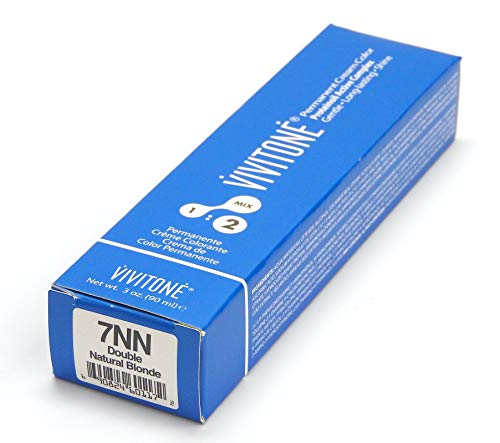 VIVITONE 7NN Permanent Cream Hair Color - Double Natural Blonde for Salon & Home Use