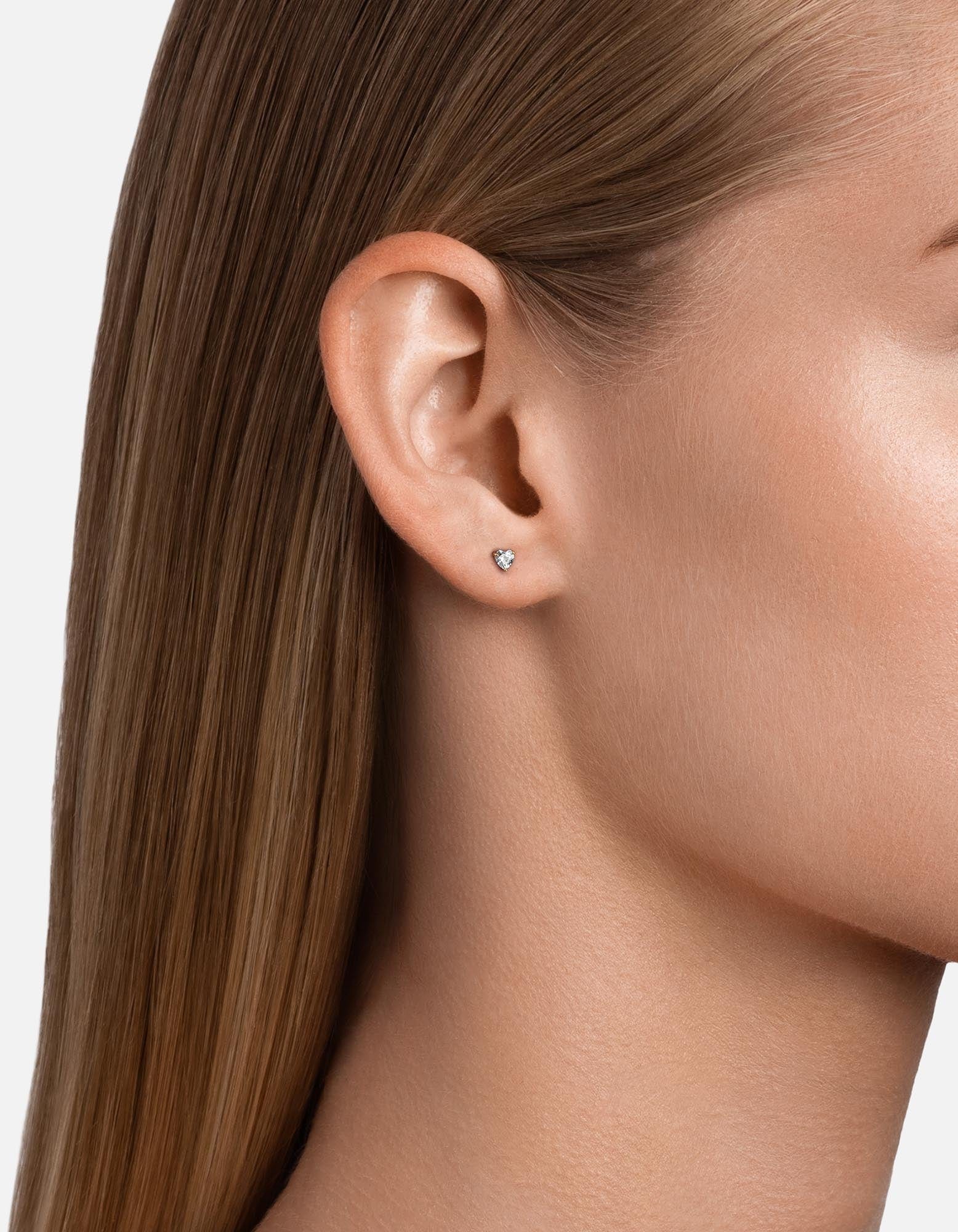 Mini Adora Heart Stud Earrings - 14K Gold Vermeil & Genuine Sapphire - Perfect for Valentine's Day Gifts, Anniversary Presents & Everyday Elegance