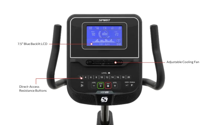 Spirit XBR25V2 Recumbent Exercise Bike for Home Gym - Low Impact Workout Machine for Seniors & Rehabilitation - Perfect for Cardio Training & Indoor Cycling