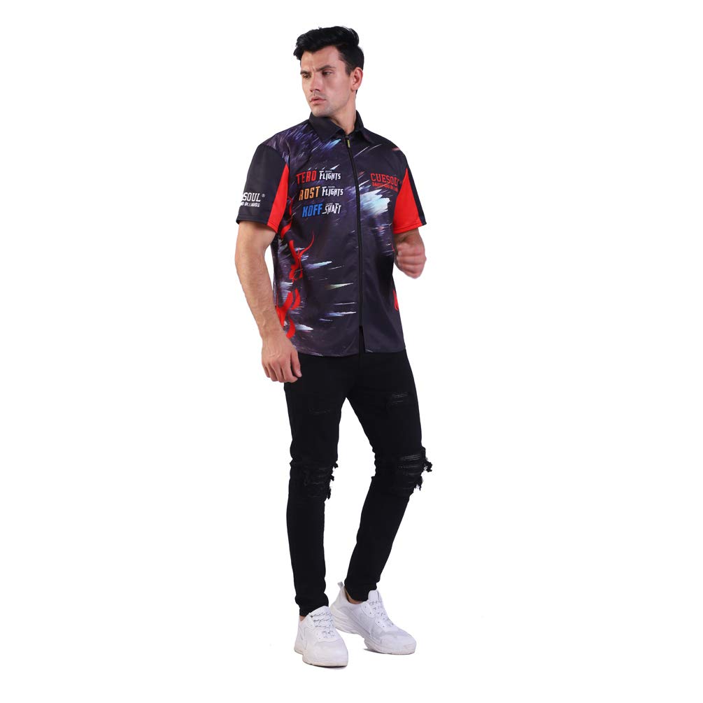 CUESOUL Men's & Women's Short Sleeve Casual Shirts - Breathable Athletic Dart Shirts for Professional Players | Perfect for Dart Tournaments, Practice & Outdoor Sports Activities