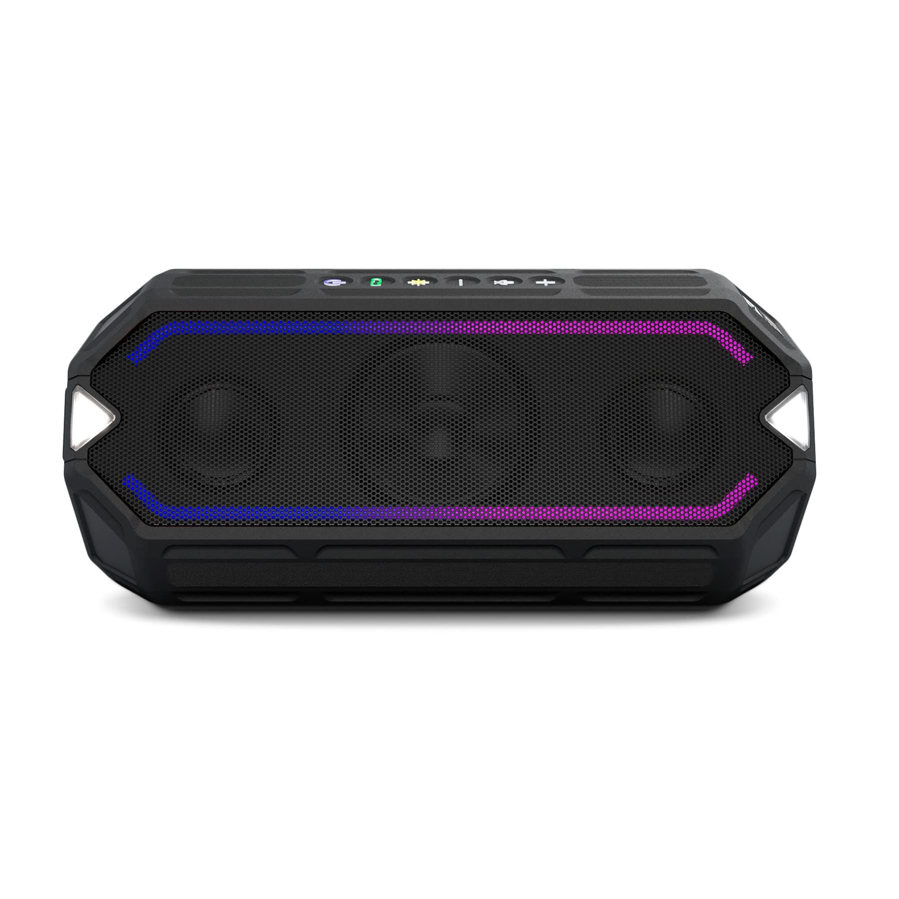 Altec Lansing HydraBoom Bluetooth Speaker - IP67 Waterproof, 16H Playtime, USB-C Rechargeable, Floating Wireless Speaker with LED Lights & Phone Charging - Perfect for Pool Parties, Beach Outings & Outdoor Adventures (Black)