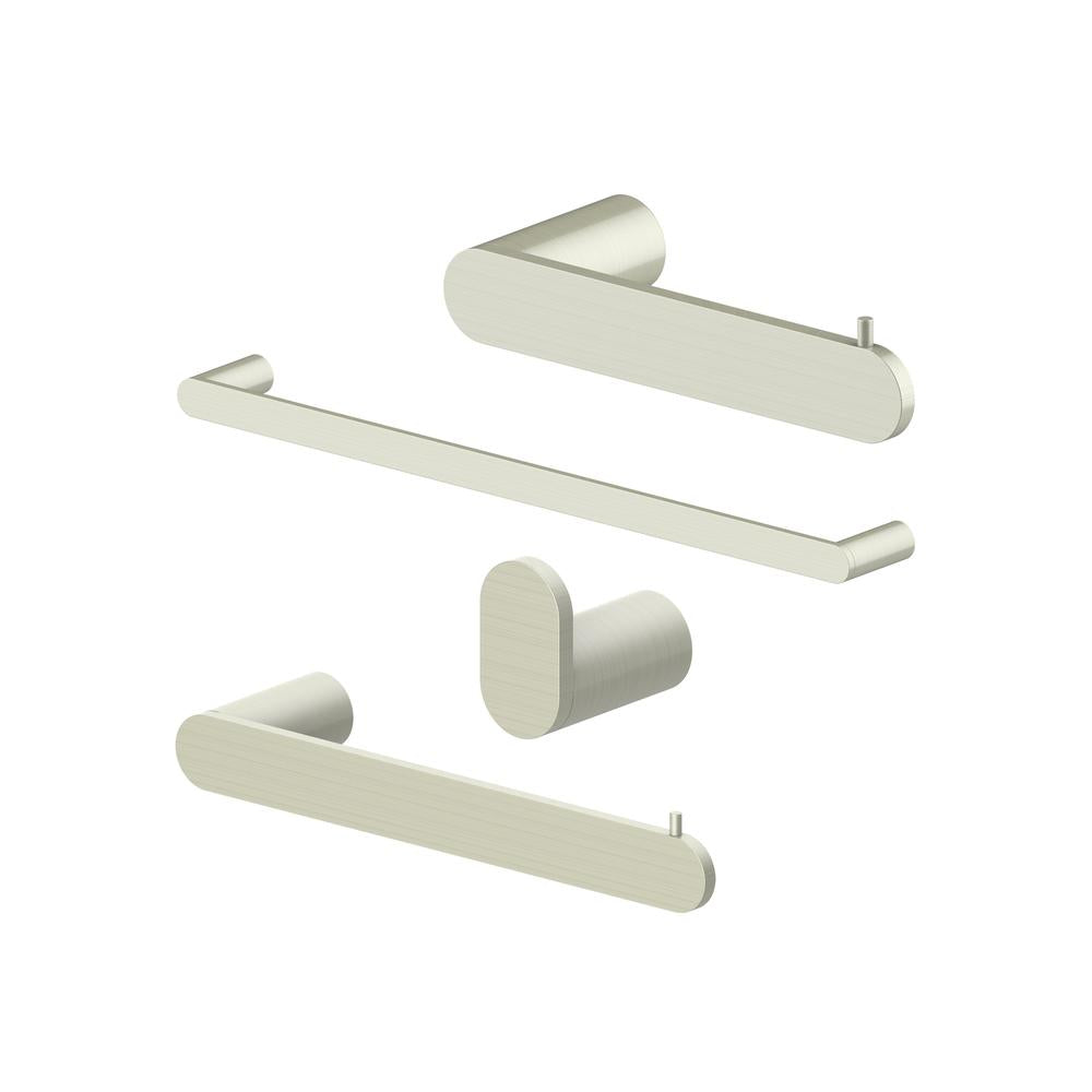 ZLINE Crystal Bay 4-Piece Bathroom Accessories Set - Chrome Towel Bar, Hook, Toilet Paper Holder & Ring - Modern Bathroom Decor for Home & Hotel Use (4BP CBYACC)