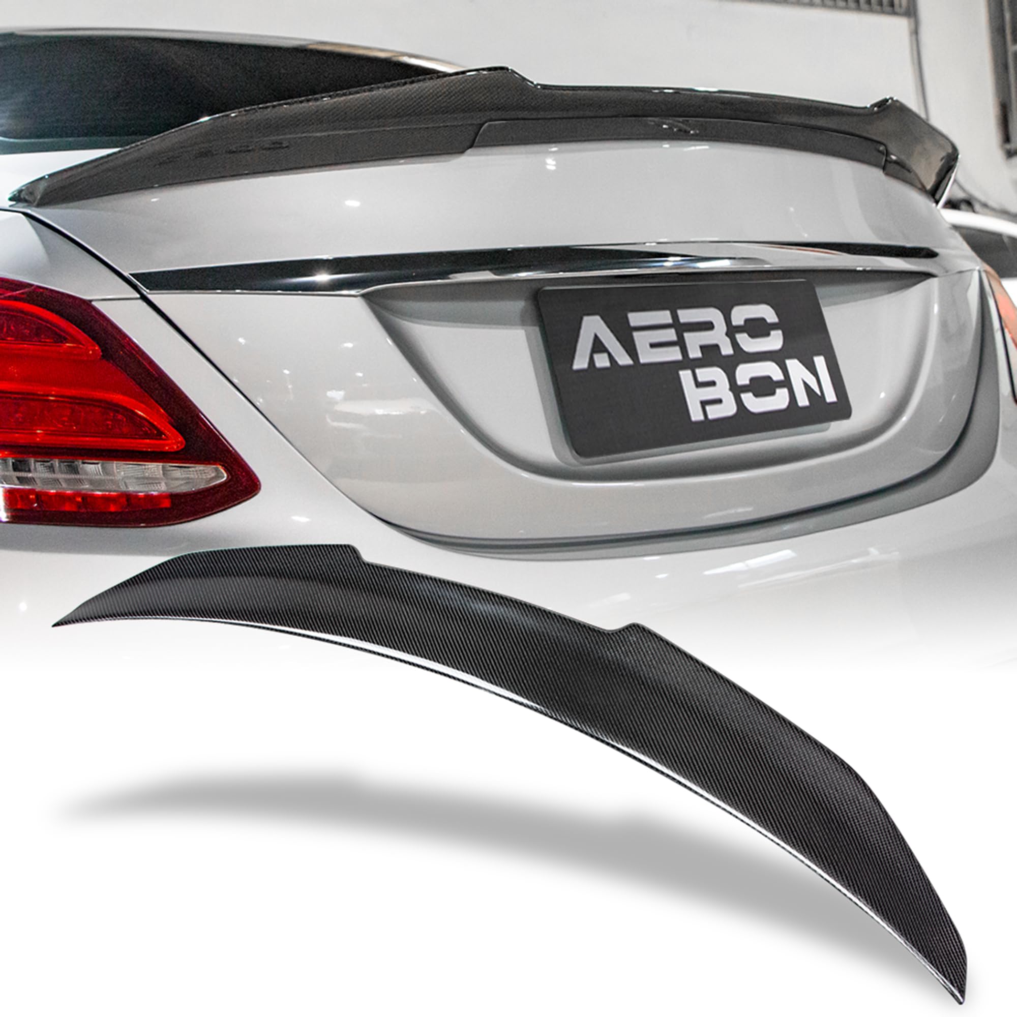 AeroBon Real Carbon Fiber Trunk Spoiler for 2017-2023 Mercedes E Class W213 Sedan | H-Style Rear Wing | High-Gloss Finish | Easy Installation | Perfect for Car Enthusiasts & Performance Upgrades