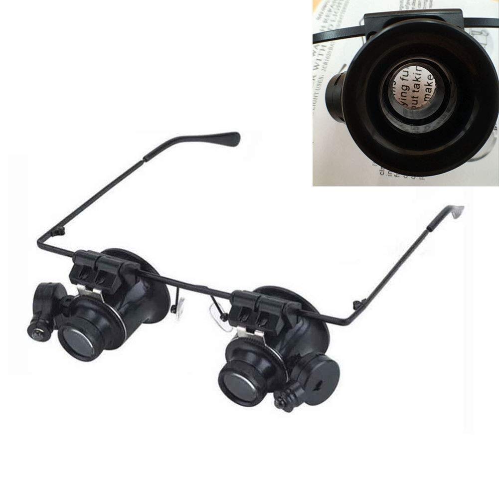 20X Magnifying Glasses with LED Lights - Hands-Free Magnifier for Reading, Jewelry Making, Watch Repair & Hobby Work