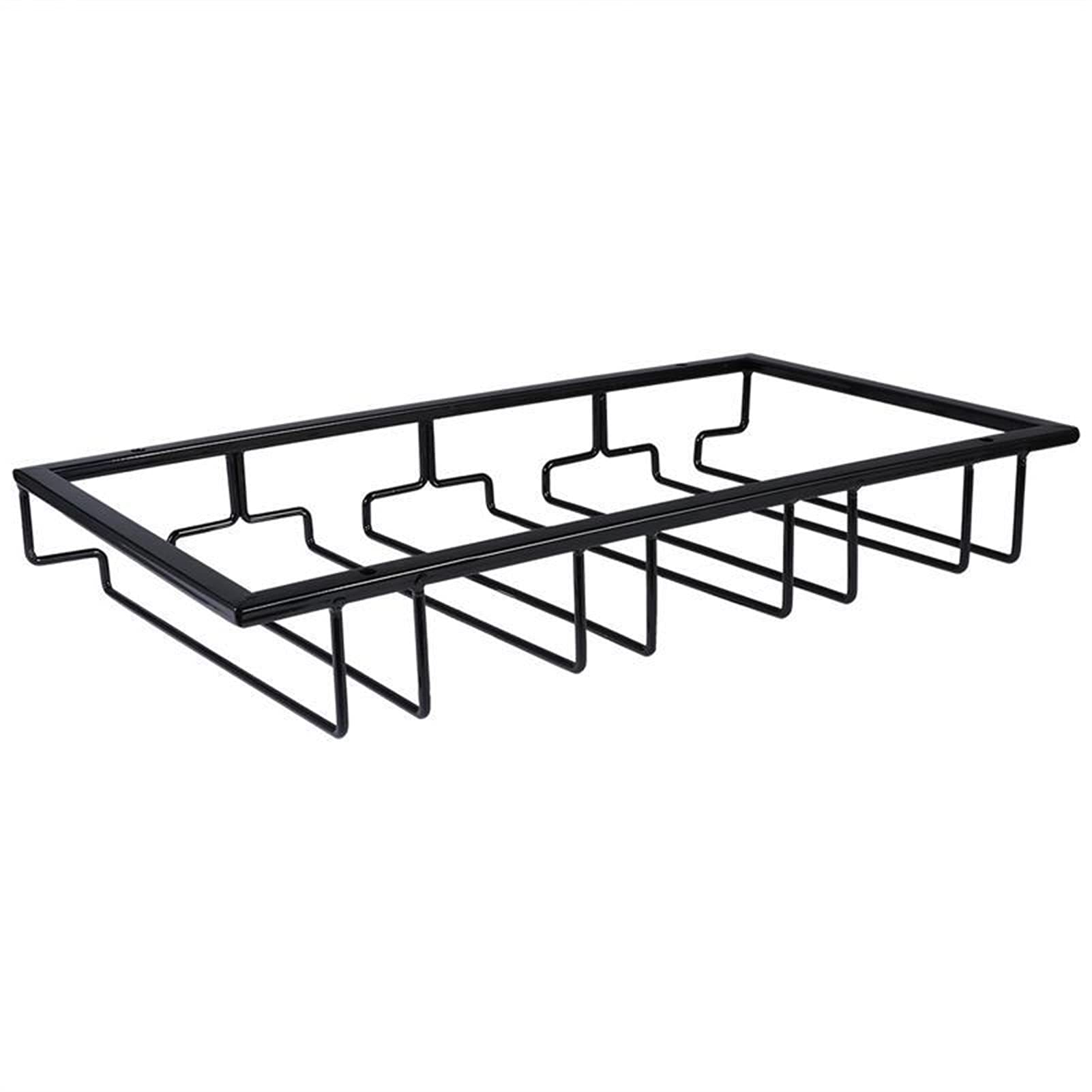 AISHANBAIHUODIAN Black 5-Slot Iron Art Glass Cup Holder - Durable Wine Glass Rack & Hanger for Bar, Kitchen, or Home Decor - Perfect for Organizing Stemware and Saving Counter Space