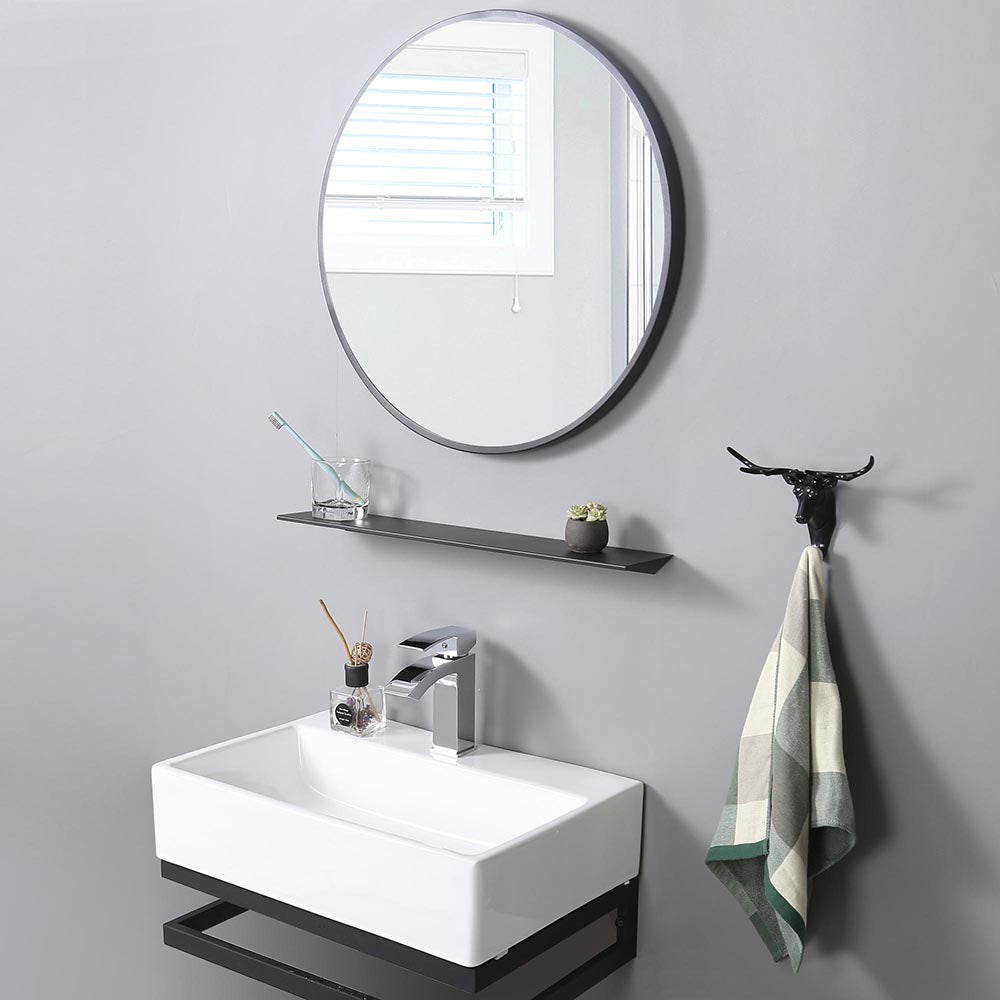 Aquaterior Single Handle Square Bathroom Faucet - Hot and Cold Water Mixer for Modern Sink - Perfect for Home, Hotel & Commercial Use
