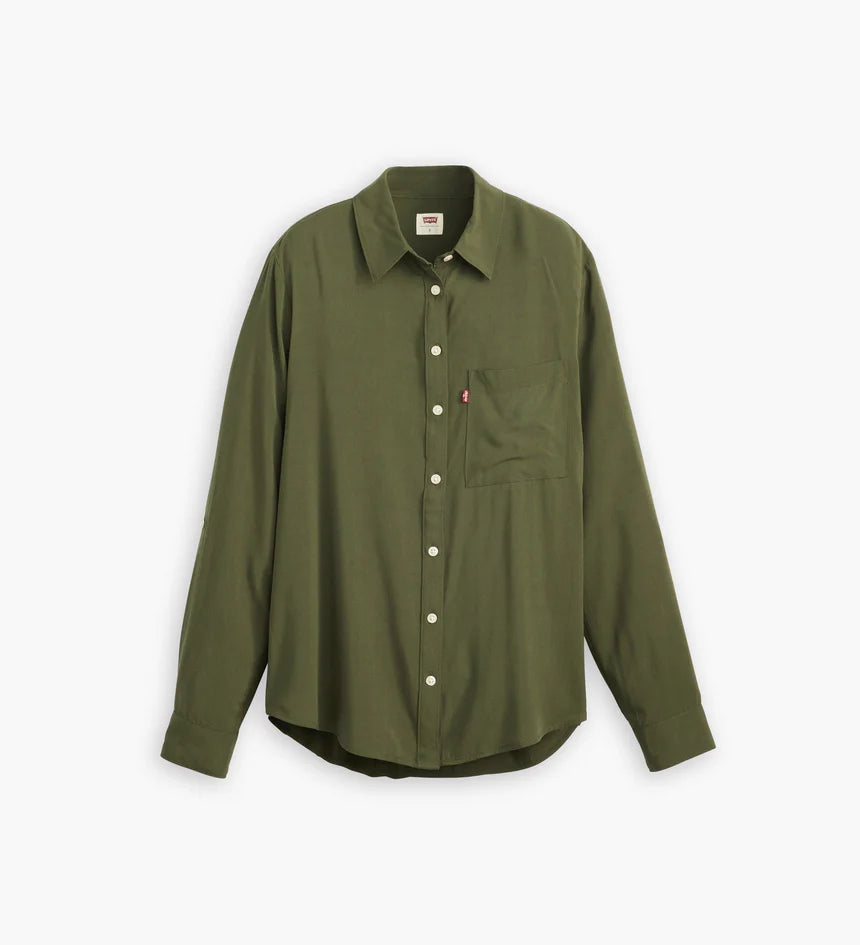 Levi's Darlene Utility Shirt for Women - Deep Denim Blue Casual Button Down Top for Everyday Wear, Work & Outdoor Activities