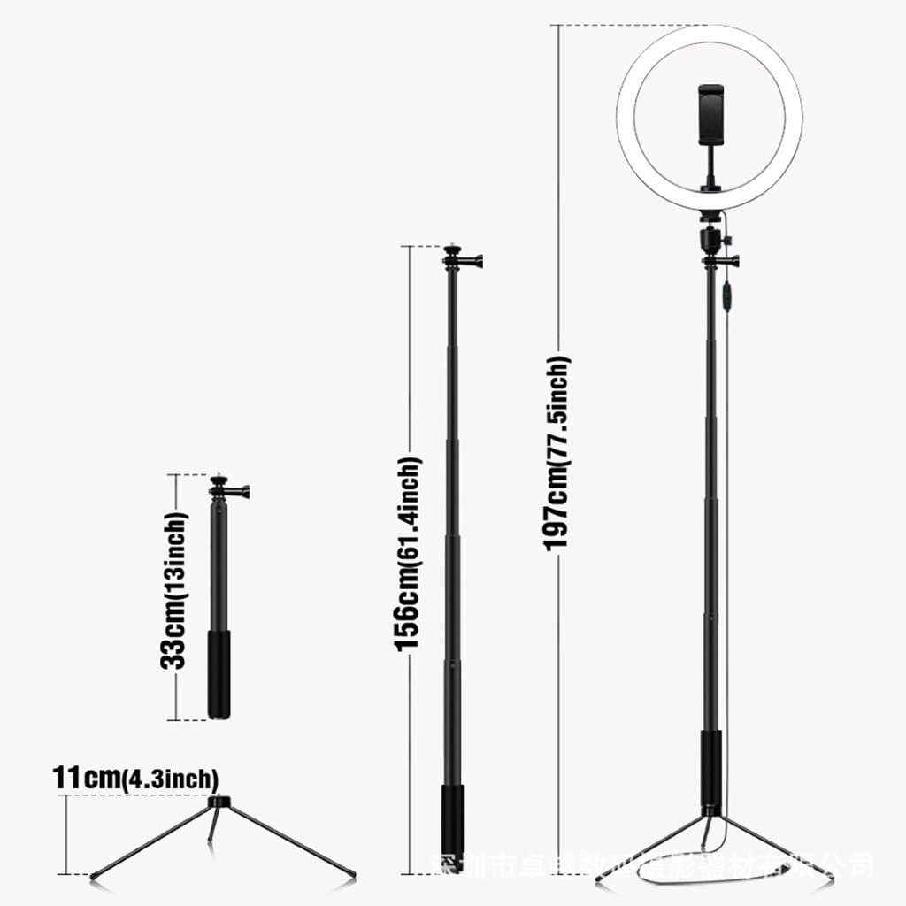 6-in-1 LED Ring Light Kit with Extendable Tripod & Phone Holder - Professional Selfie Lighting for Makeup, Live Streaming, YouTube Videos (Black) - Perfect for Home Studio, Beauty Tutorials & Content Creation