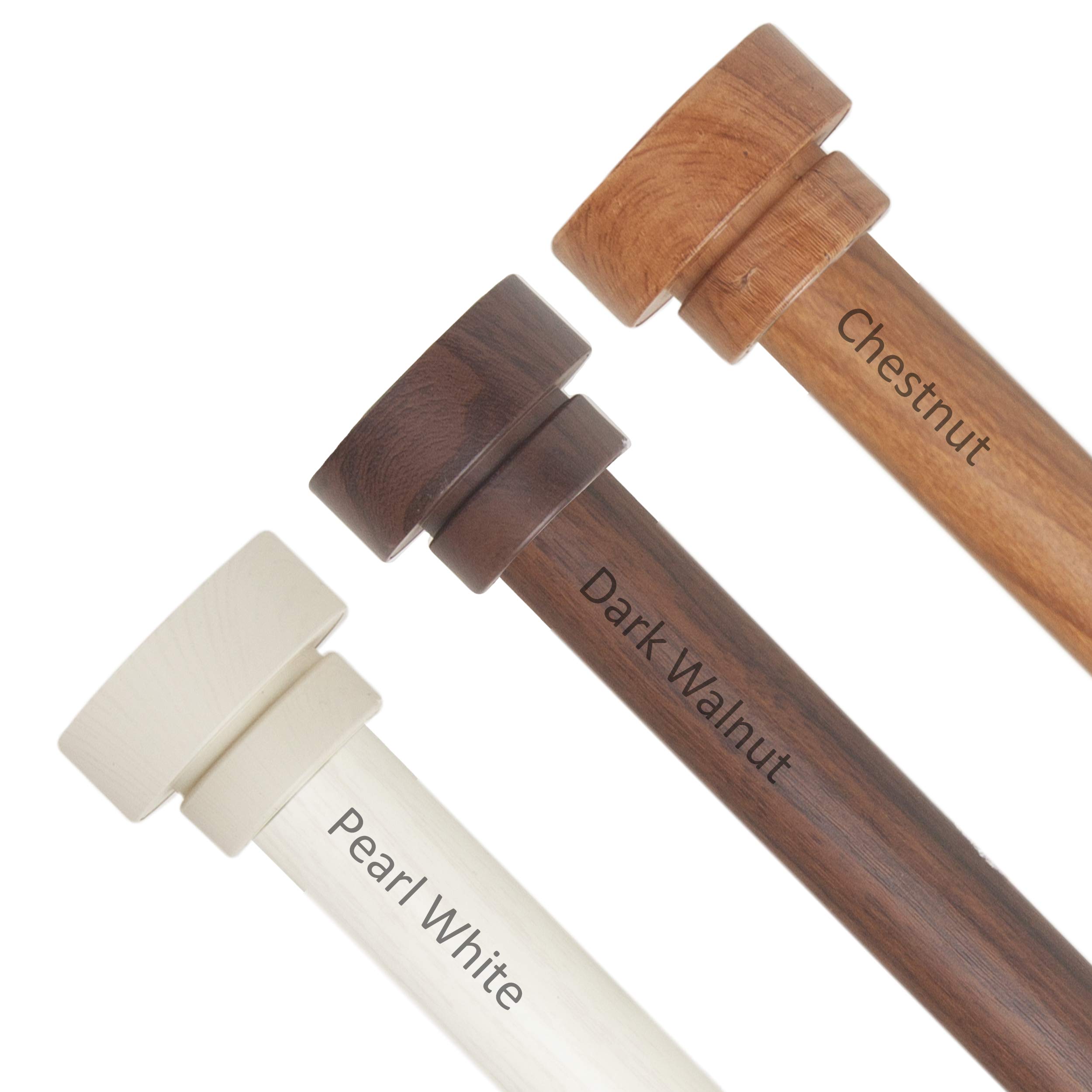 Rod Desyne 1 Inch Bonnet Faux Wood Single Curtain Rod, 120 to 170 Inches, Dark Walnut - Perfect for Living Room, Bedroom & Window Treatments