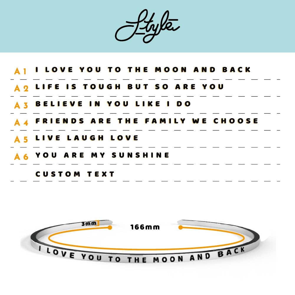 Empowering Motivational Bracelets for Women - Stainless Steel Inspirational Jewelry - Perfect for Birthday Gifts, Daily Encouragement & Self-Confidence Boost