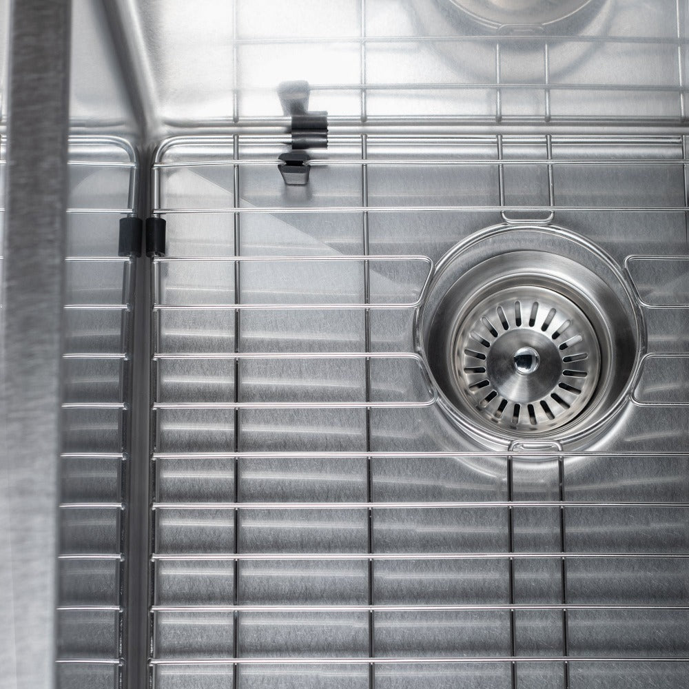 ZLINE 36-Inch Undermount Double Bowl Kitchen Sink - Satin Stainless Steel with Bottom Grid (Model SR60D 36S) | Perfect for Modern Kitchens, Restaurants & Food Prep Areas