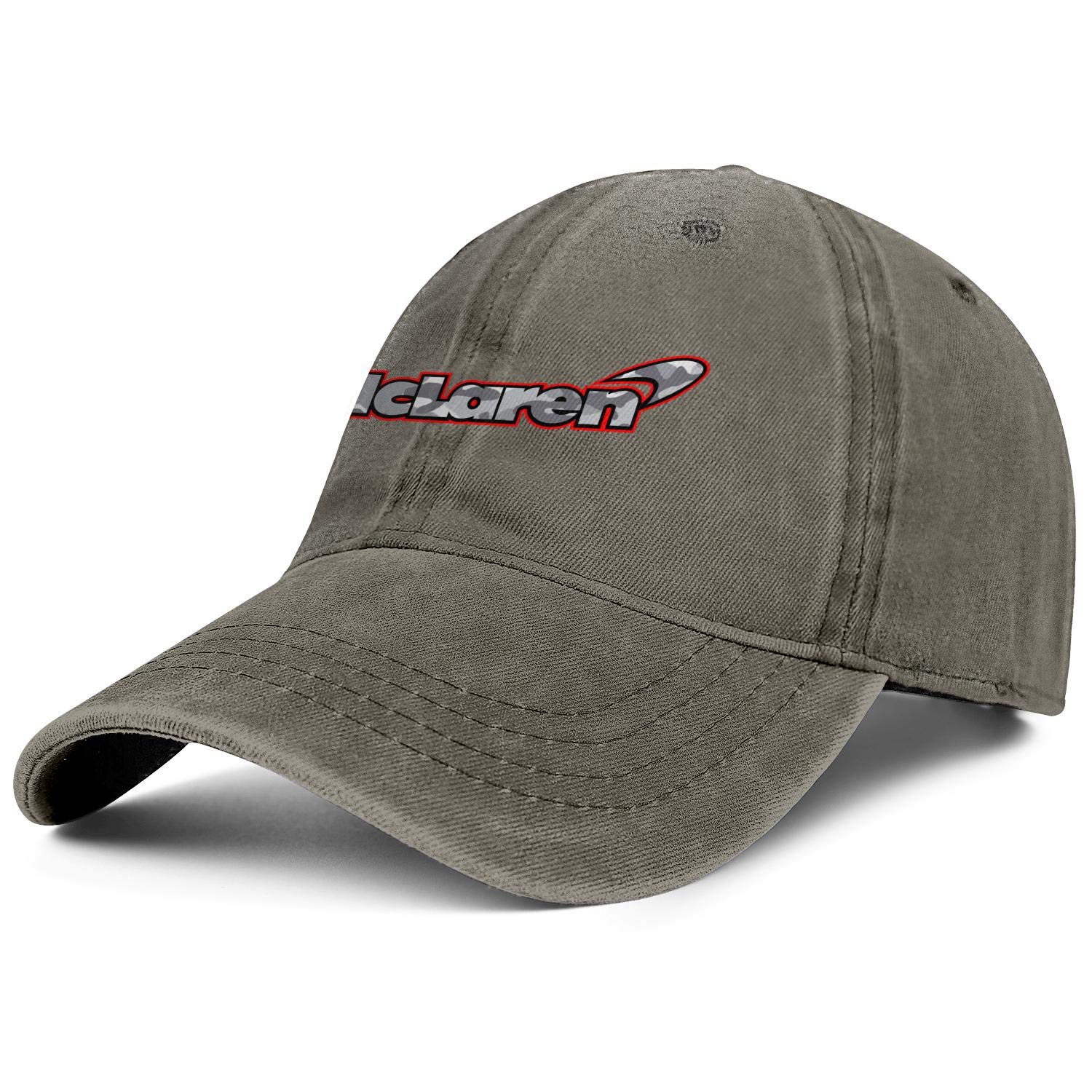 McLaren Gray Camouflage Vintage Denim Snapback Golf Cap for Men & Women - Sporty Car Design Hat for Golfing, Driving & Casual Wear