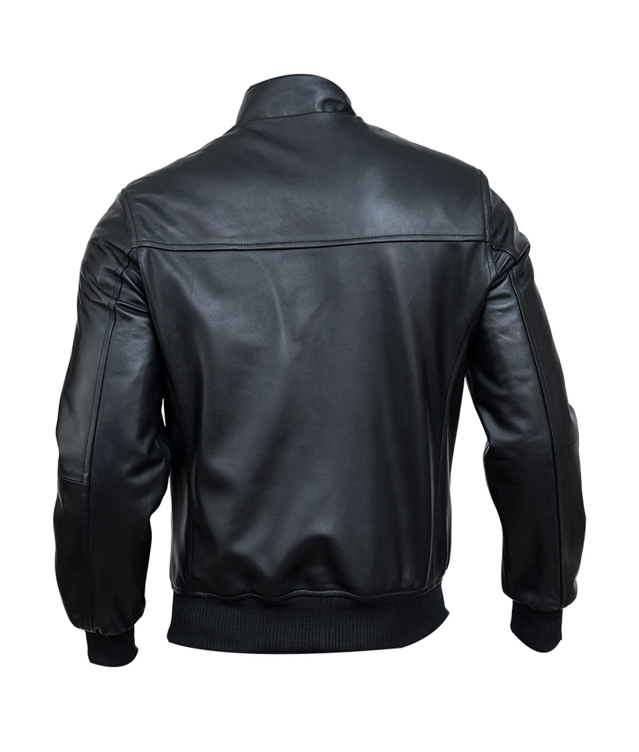 Men's Big & Tall Black Lambskin Leather Bomber Jacket - Premium Winter Outerwear for Casual & Formal Wear | Perfect for Office, Date Night & Outdoor Activities
