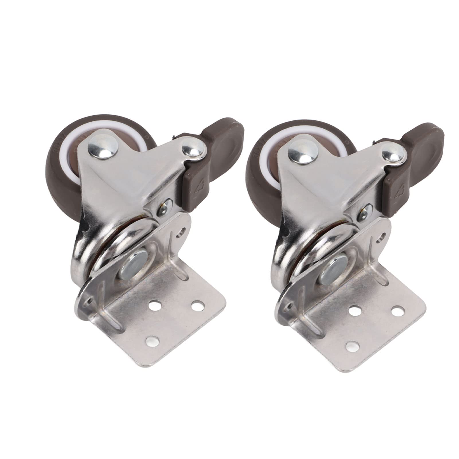 2 Pack Low Noise TPE Rubber Casters for Furniture, Pots & Planters - Smooth Rolling Wheels for Tables, Chairs & Office Equipment