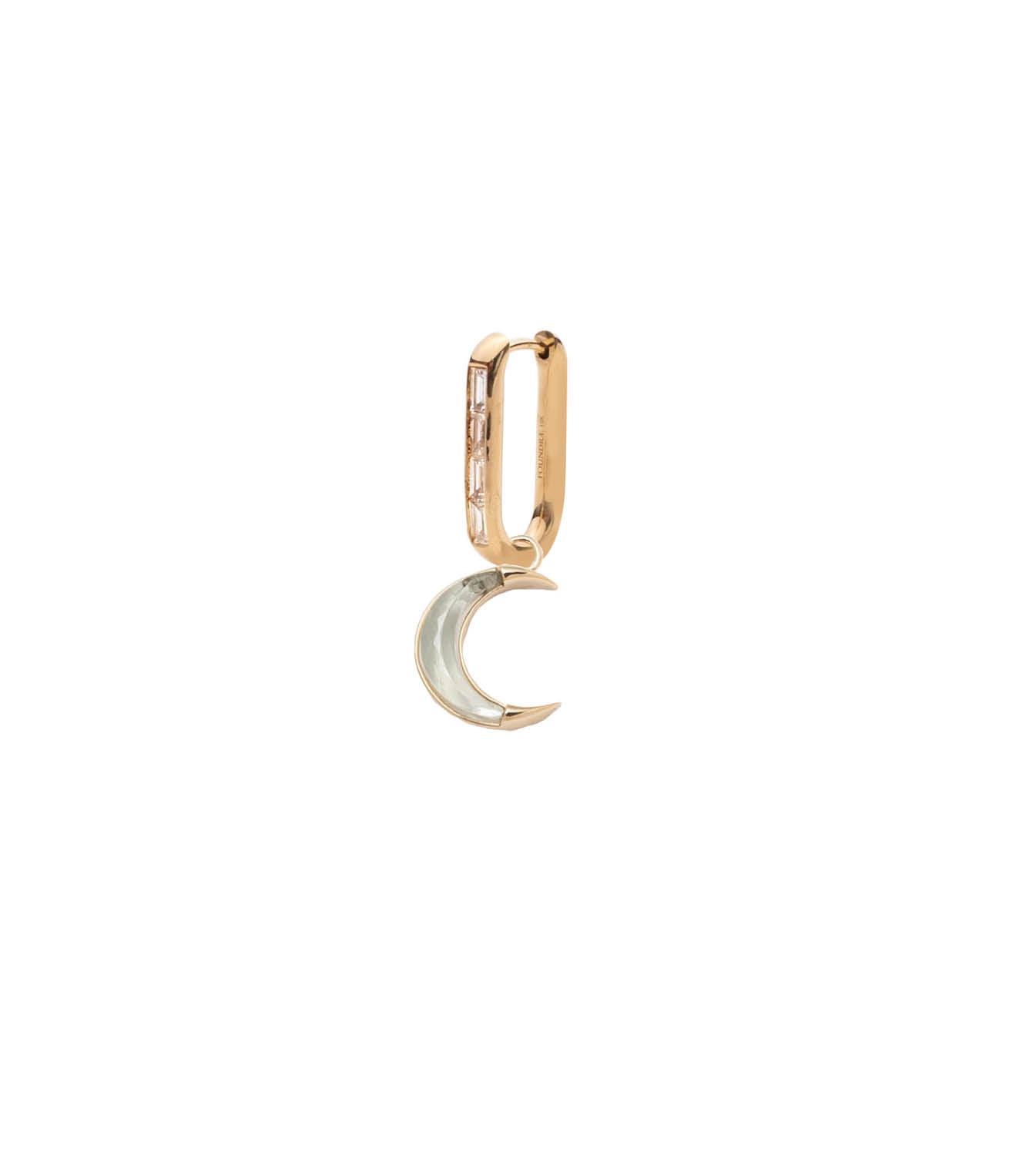 Crescent Karma Baguette Diamond Drop Earrings – Elegant Dangle Earrings for Women, Perfect for Weddings, Parties & Special Occasions
