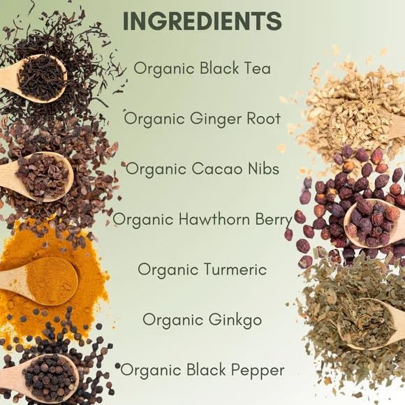 Organic Circulation Support Loose Leaf Tea - 2oz Bag (Approx. 30 Servings) | Herbal Tea for Blood Flow & Detox | Full Leaf Tea Co. | Perfect for Relaxation & Wellness Routine