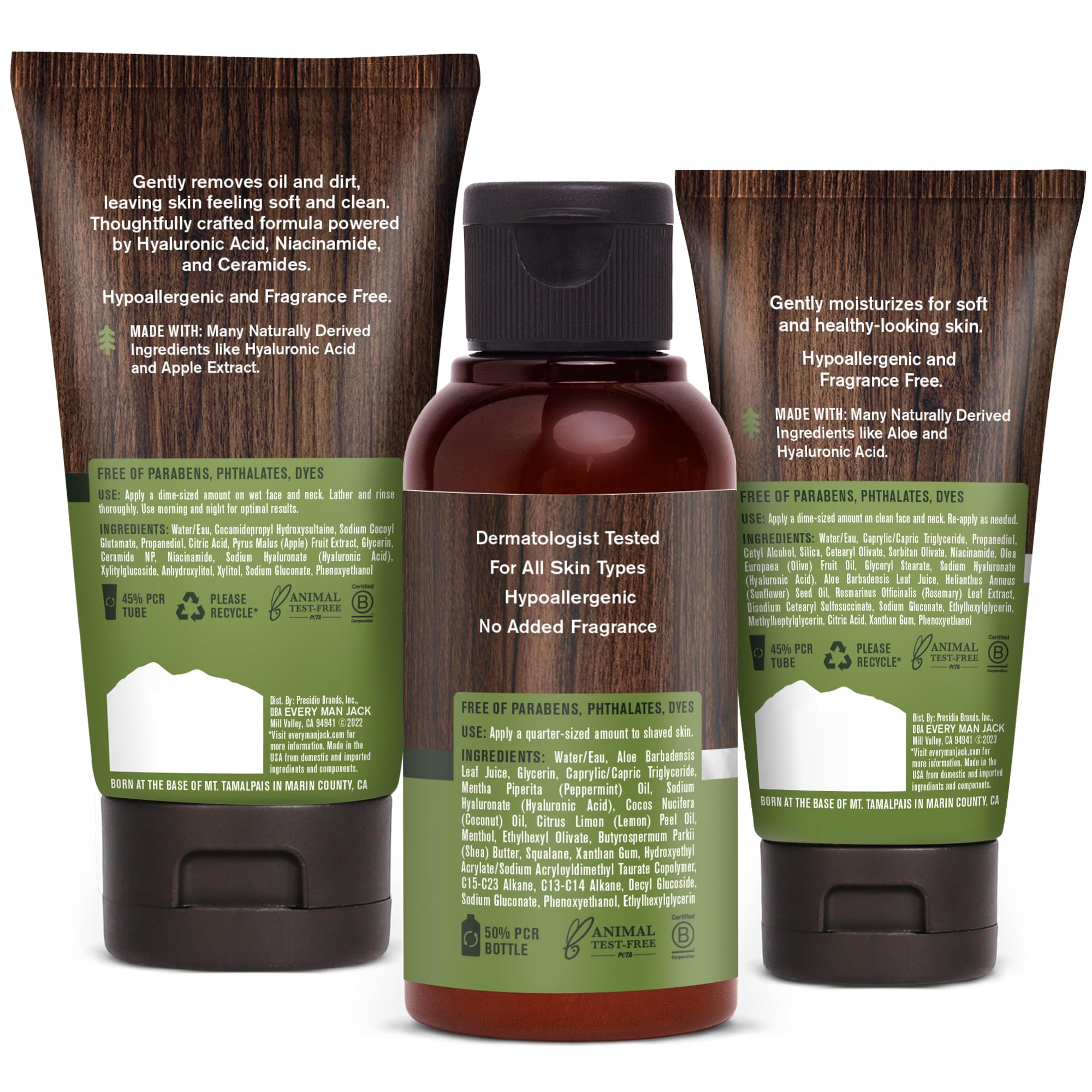 Every Man Jack Daily Post Shave Set - 3 Full-Size Fragrance-Free Skincare Essentials for Men (Face Wash, Moisturizer, Post Shave Balm) - Perfect for Daily Grooming & Sensitive Skin Care Routine