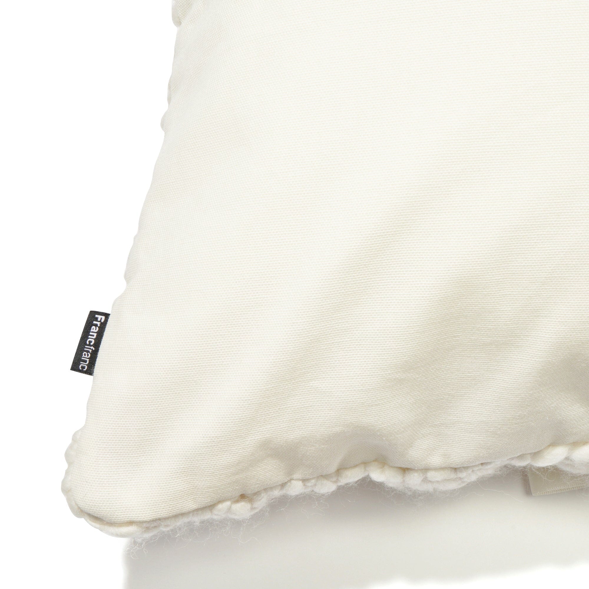 Soft Knit Ribbon Cushion Cover 18x18 Inches Ivory - Cozy Home Decor for Sofa, Bed, and Living Room