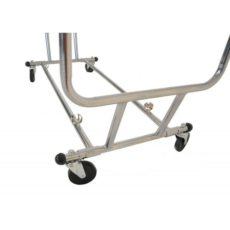 Double Folding Rolling Rack - Heavy Duty Adjustable Garment Rack with Wheels for Clothes Storage, Laundry, and Retail Display | Perfect for Home, Closet, and Store Organization