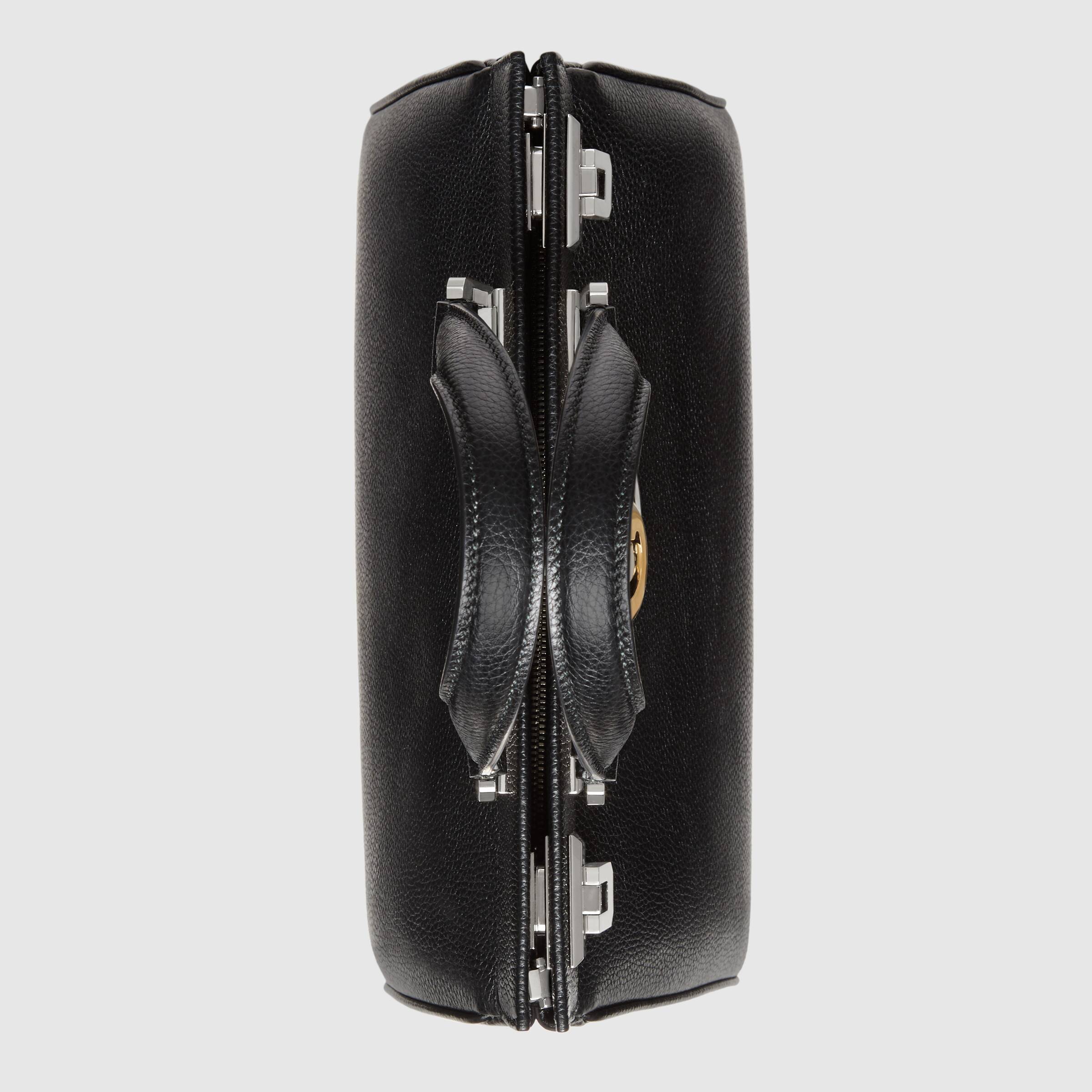 Gucci Zumi Small Top Handle Bag in Black Grainy Leather - Perfect for Work, Evening Events & Luxury Fashion Accessories