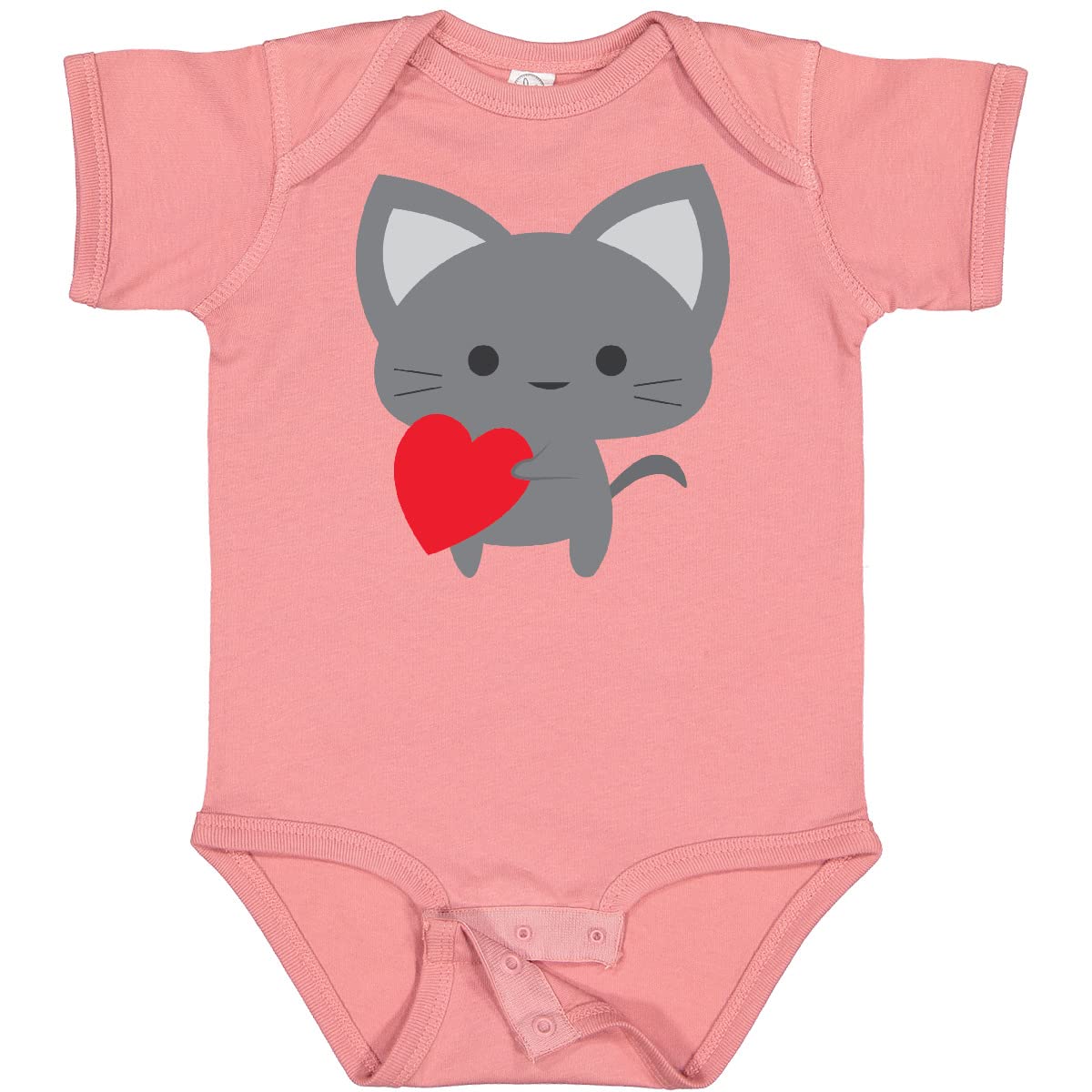 Inktastic Heart Cat Baby Bodysuit - Cute Cat Print Onesie for Newborns & Infants - Perfect for Playtime, Photo Shoots & Everyday Wear