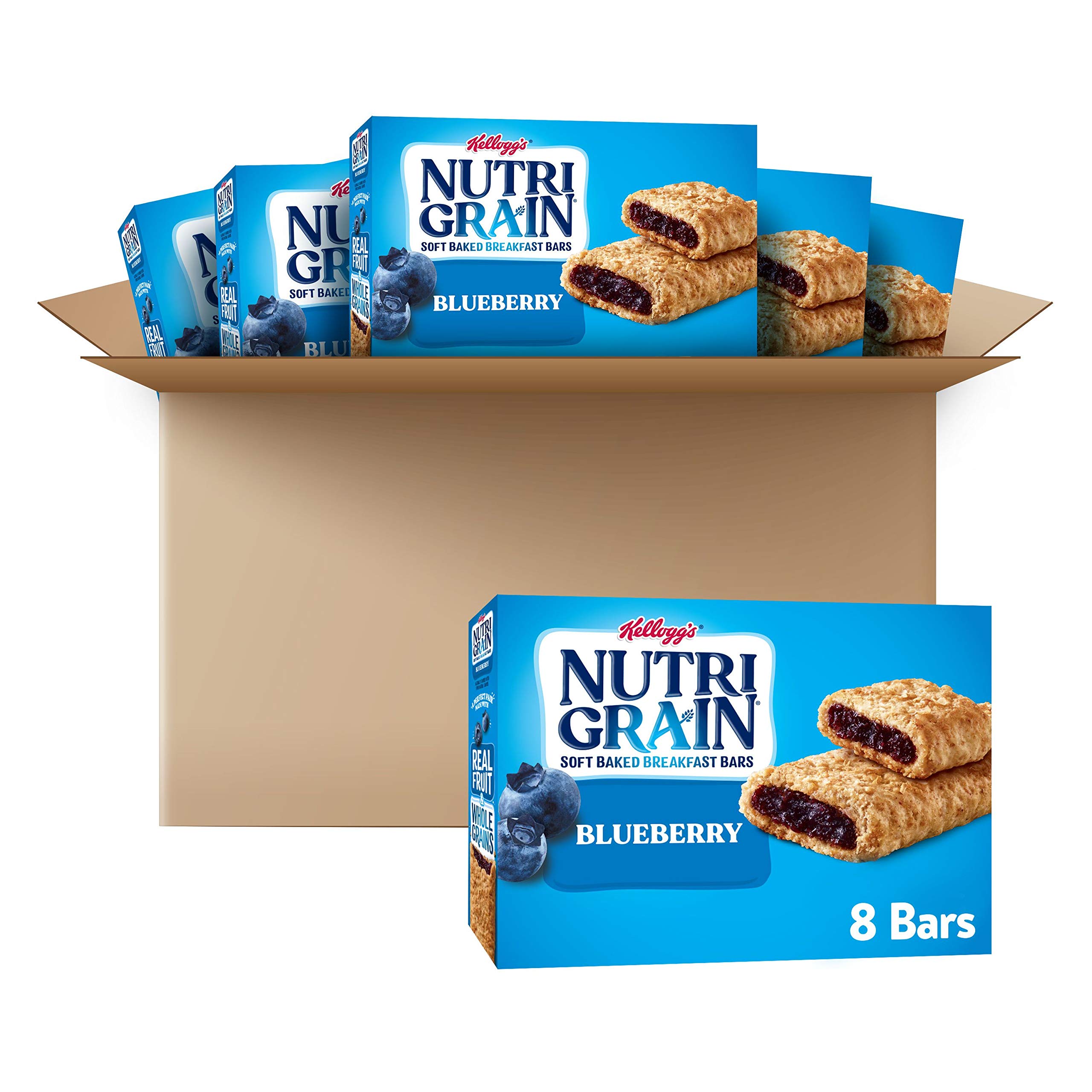 Nutri-Grain Soft Baked Breakfast Bars - Healthy Whole Grain Blueberry Snacks for Kids (6 Boxes, 48 Count) | Perfect for School Lunches, After-School Treats & On-the-Go Nutrition