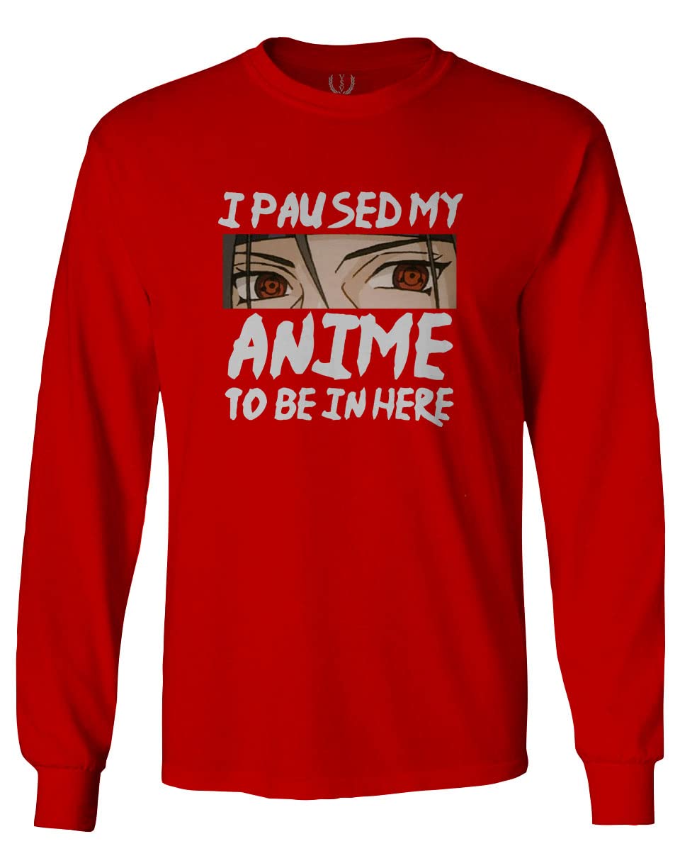 Funny Anime Pause Game Japanese Manga Long Sleeve T-Shirt for Men - Perfect Gift for Anime Lovers & Casual Wear