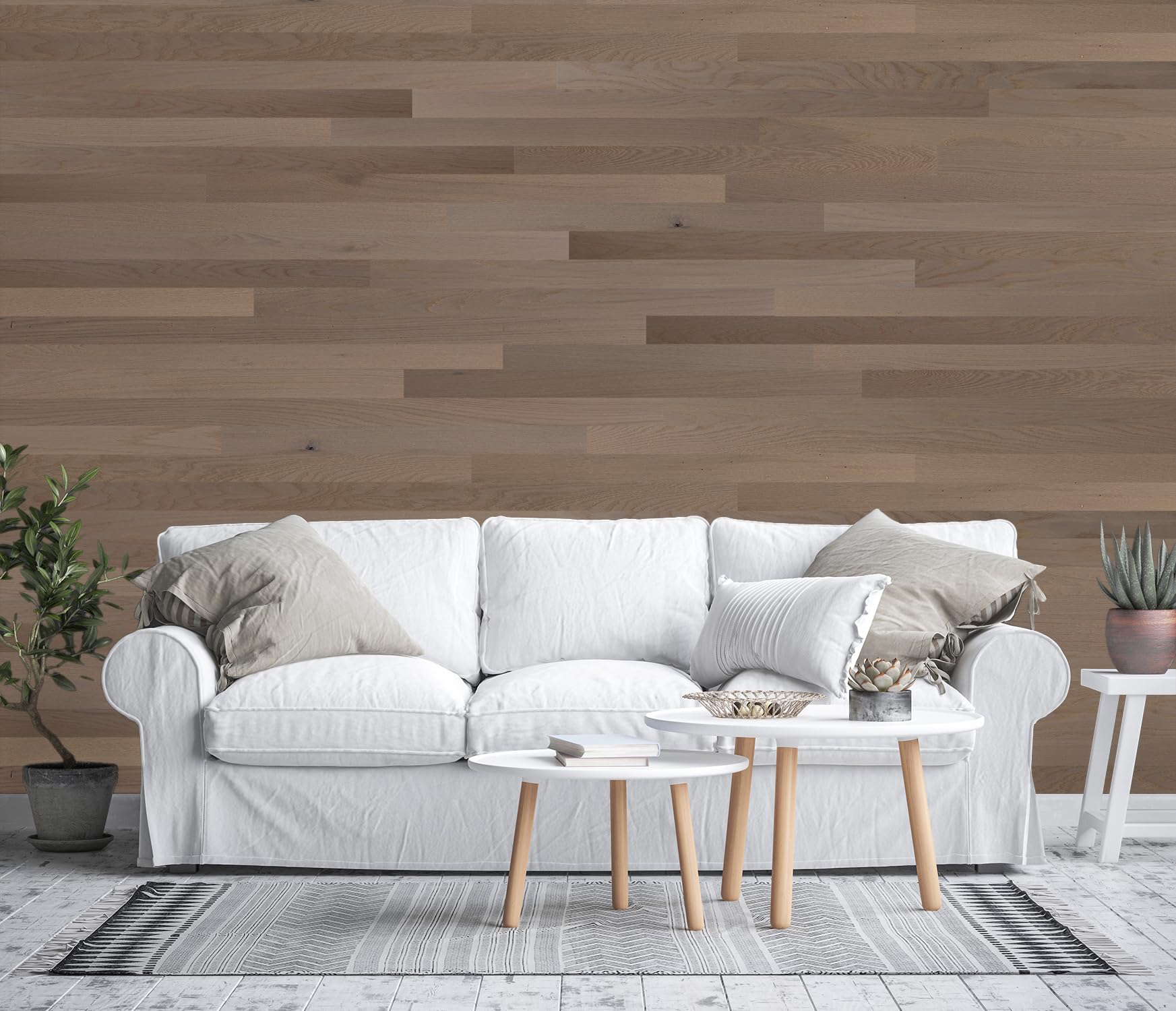 Premium Real Wood Peel-and-Stick Wall Planks - 100% Natural Timberchic Wood Paneling for Interior Wall Decor (3