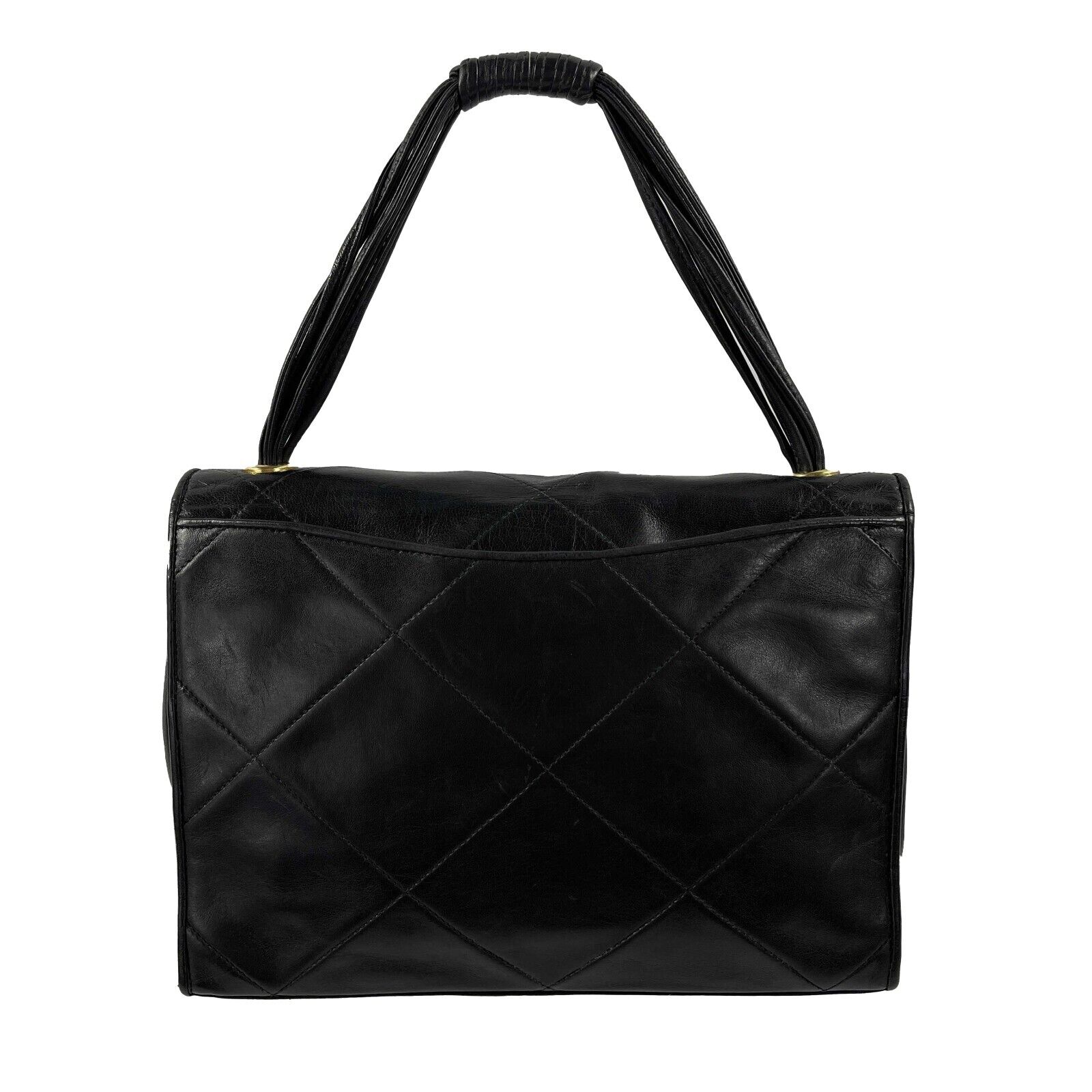 Vintage CHANEL Rare Lambskin Small Envelope Bag with Top Handle CC Logo - Luxury Designer Crossbody Purse for Women, Perfect for Date Night & Special Occasions