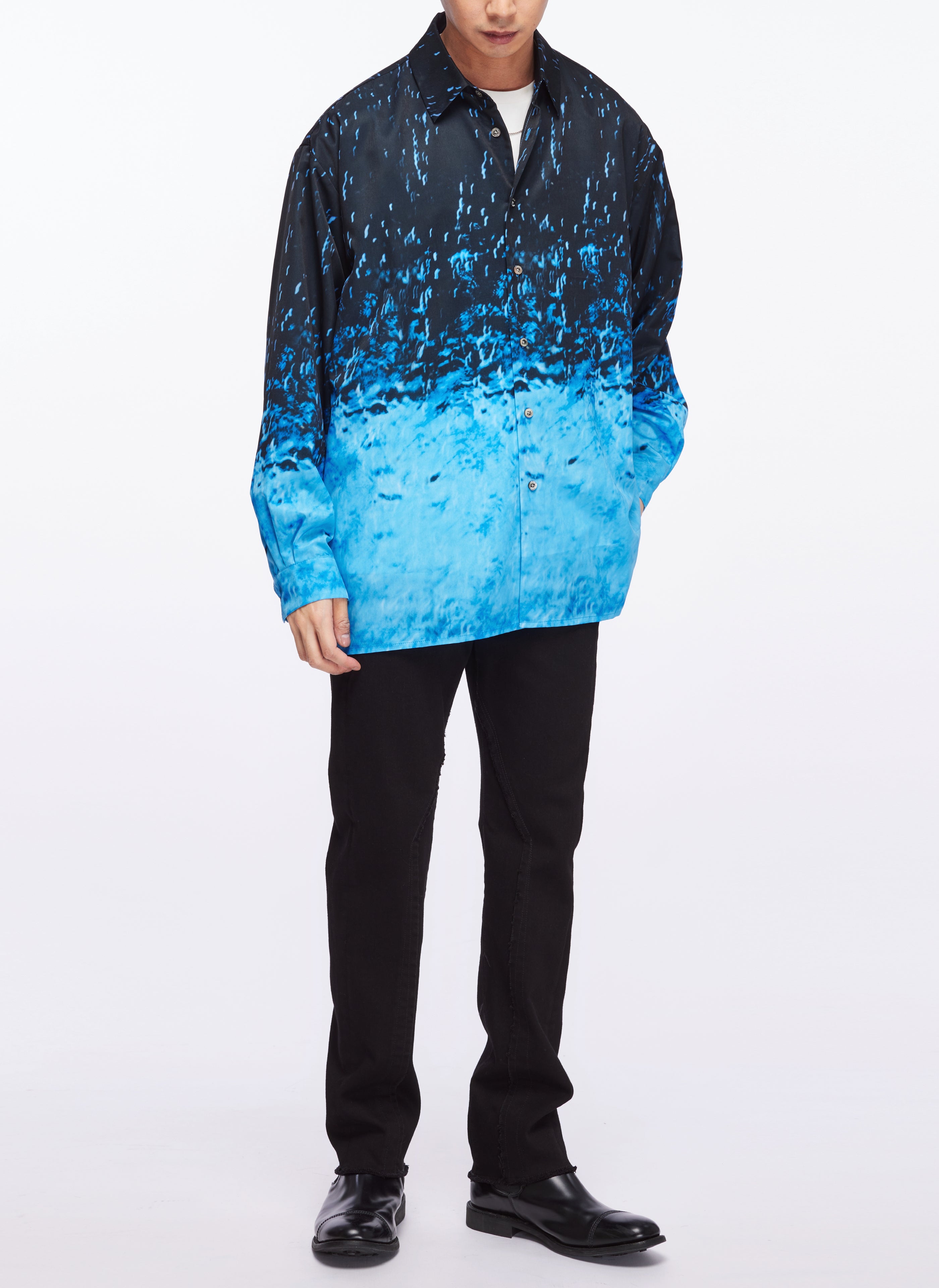 Mika Ninagawa X Initial Open Collar Shirt - Stylish Floral Print Women's Fashion Blouse for Casual Wear & Office Outfits