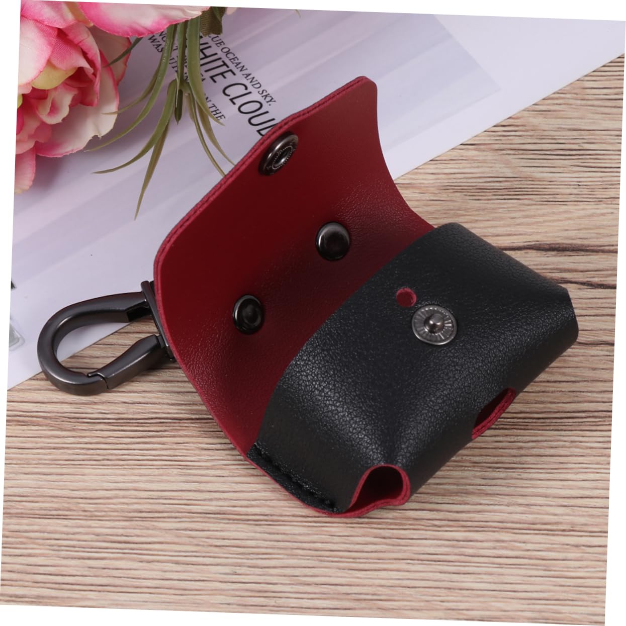 2-Pack Cute Imitation Leather Keychain Earphone Case for AirPods Pro - Anti-Loss Protective Cover with Carabiner Clip | Perfect for Gym, Travel & Daily Commute