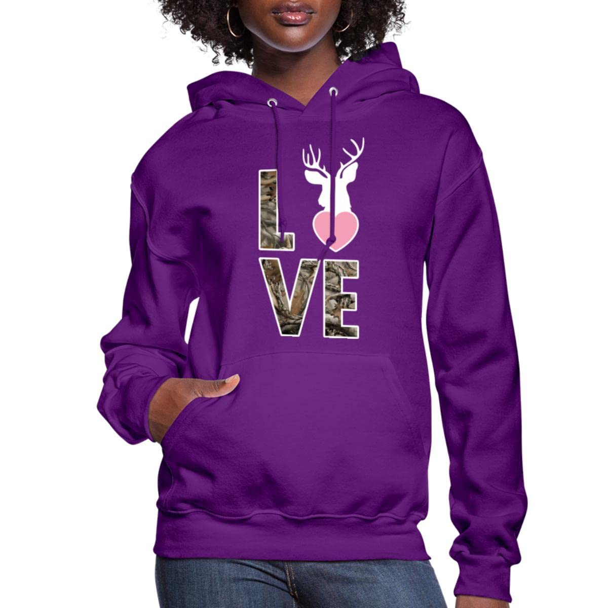 Spreadshirt LOVE - Country Closet Women's Hoodie | Soft Fleece Pullover Sweatshirt | Cozy Casual Wear for Women | Perfect for Fall, Winter & Outdoor Activities