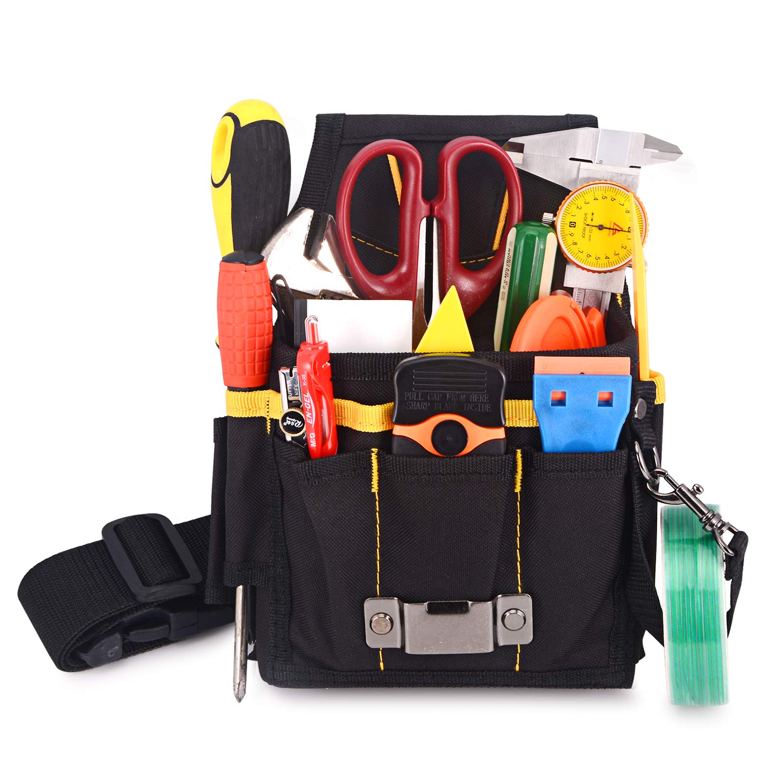 Gomake Multi-Pocket Tool Bag with Adjustable Belt - Waterproof Oxford Tool Pouch for Window Tinting, Vinyl Wrapping & Electronics Organization - Perfect for Car Detailing, Home Repairs & DIY Projects