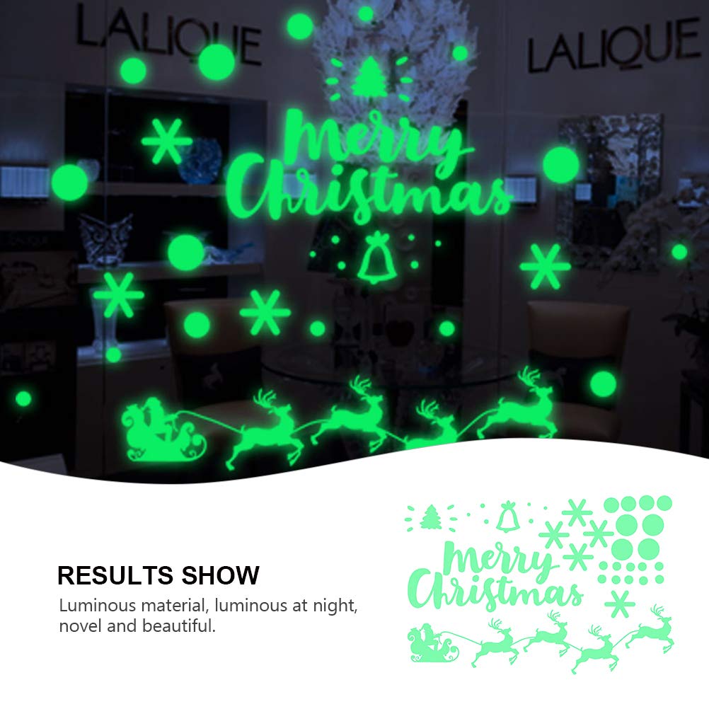 1pc Christmas Glow Stickers - Fluorescent Xmas Holiday Decals for Home & Car Decor, Creative Carved Plastic Stickers - Perfect for Windows, Walls, Gifts & Party Decorations