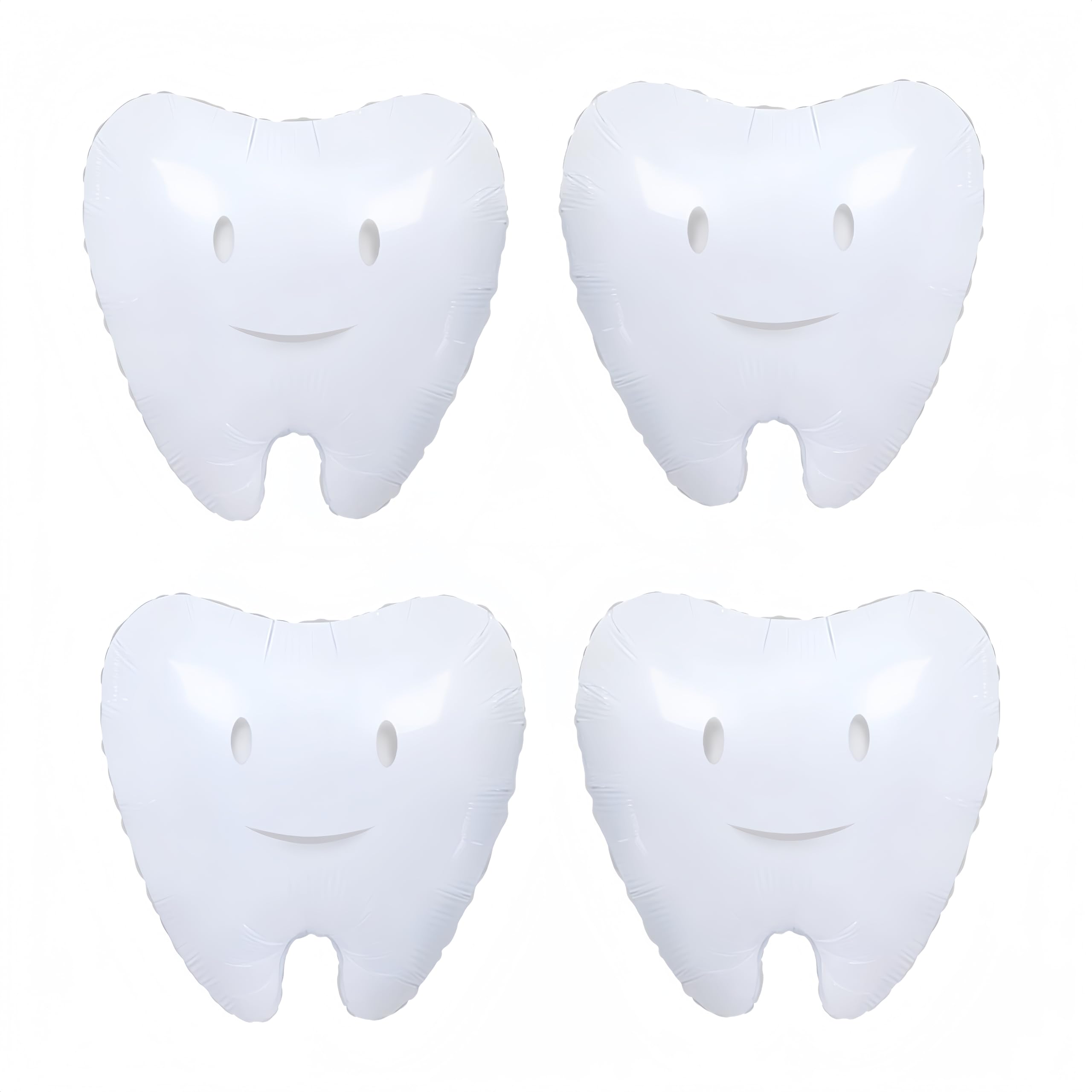 4Pcs White Tooth Balloons - Dentist Dental Graduation Party Decorations, Temporary Teeth Theme Supplies for Dental Clinics & Schools - Perfect for Registered Dental Hygienist Graduation Parties & Dental-Themed Events