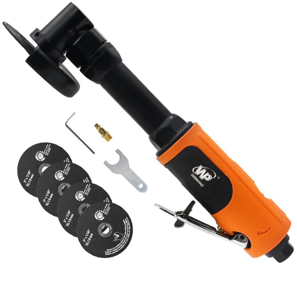 WP WORKPAD 3 Inch Air Cut Off Tool Kit - 18000RPM Pneumatic Metal Cutting Machine with 5Pcs Grinder Wheels for Sheet Metal, DIY Projects & Automotive Repair