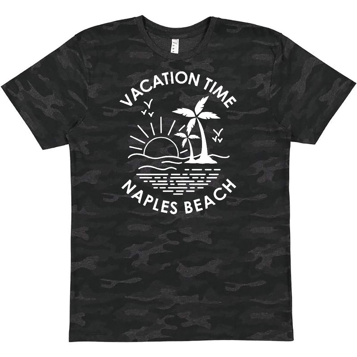 Inktastic Vacation Time in Naples Beach T-Shirt - Comfortable Graphic Tee for Men & Women - Perfect for Beach Trips, Summer Vacations & Casual Wear