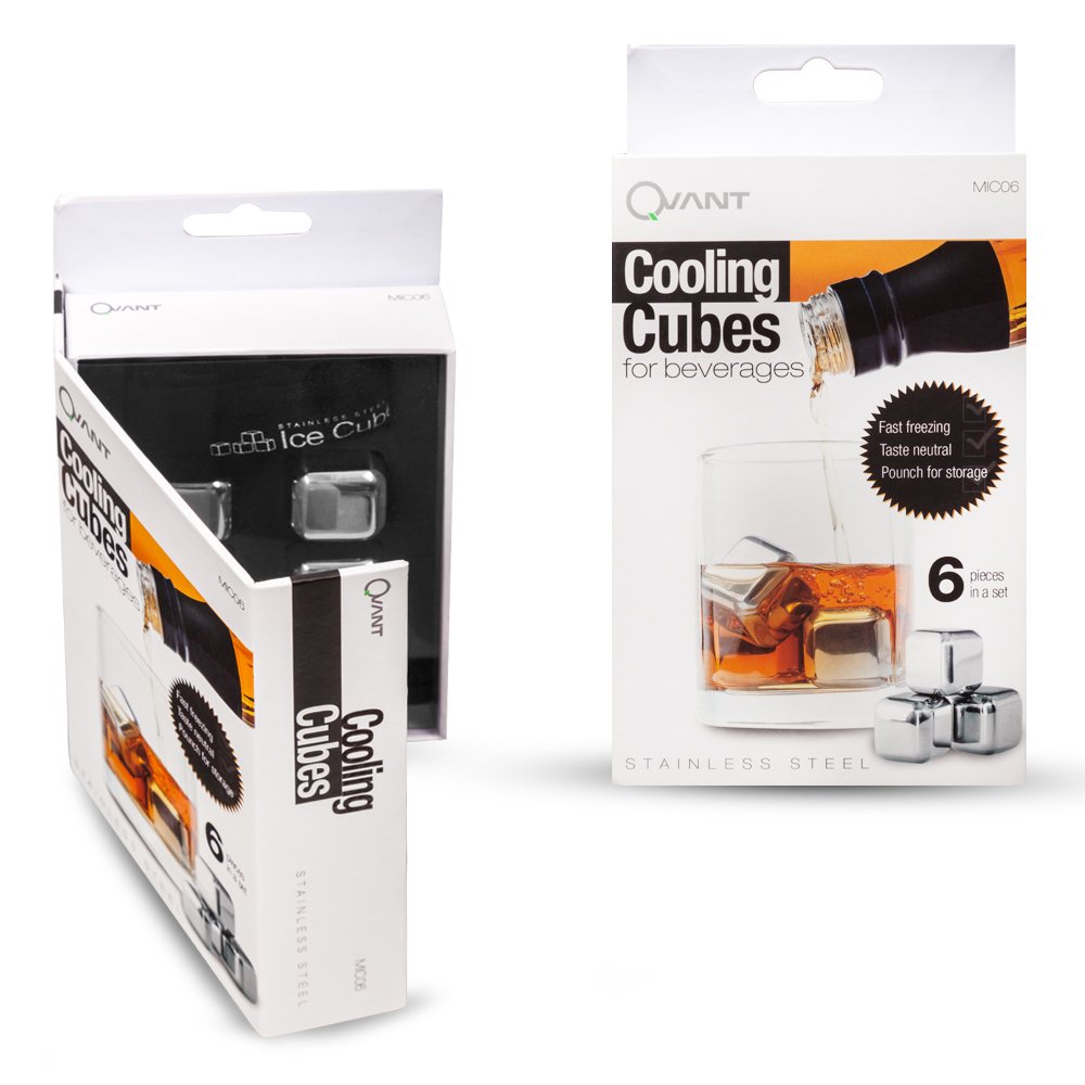 MIC06 Grey Cooling Cubes for Beverages - Perfect for Cocktails, Iced Coffee, and Chilling Drinks Without Dilution